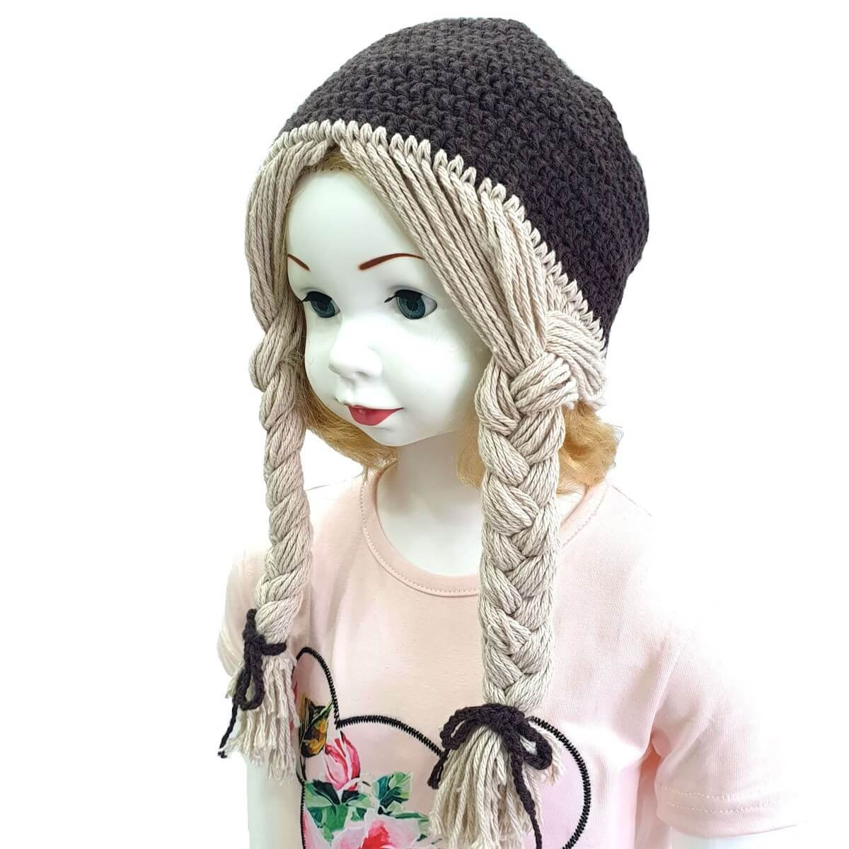 Kız Çocuk Örgülü El Yapımı Bere-Seasonal Products-QuzucukKids.com