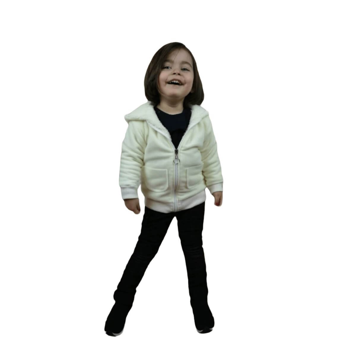 Kız Çocuk Peluş Ceket-Kız Çocuk Tek Alt-QuzucukKids.com