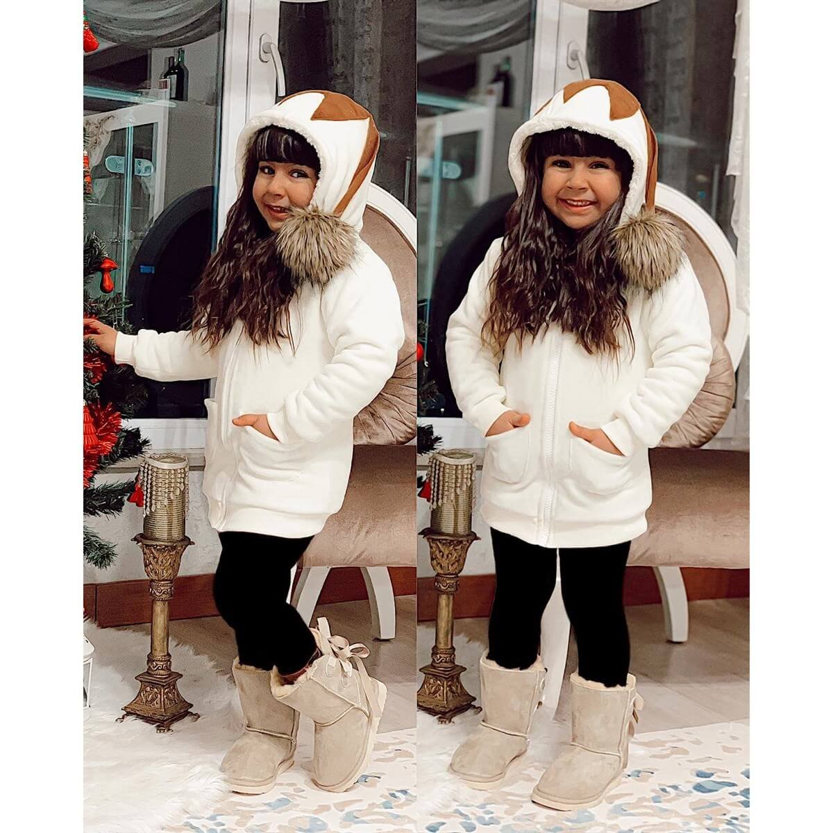 Kız Çocuk Peluş Ceket-Sezon Ürünleri-QuzucukKids.com