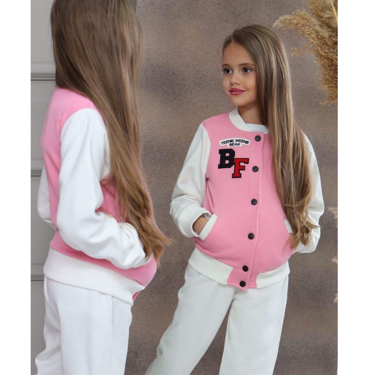 Kız Çocuk Pembe Eşofman Bomper Kolej Ceket Takım-Kız Çocuk Alt Üst Takım-Kız Çocuk Tavşan Figürlü Lila Eşofman Takımı | QuzucukKids.com-QuzucukKids.com