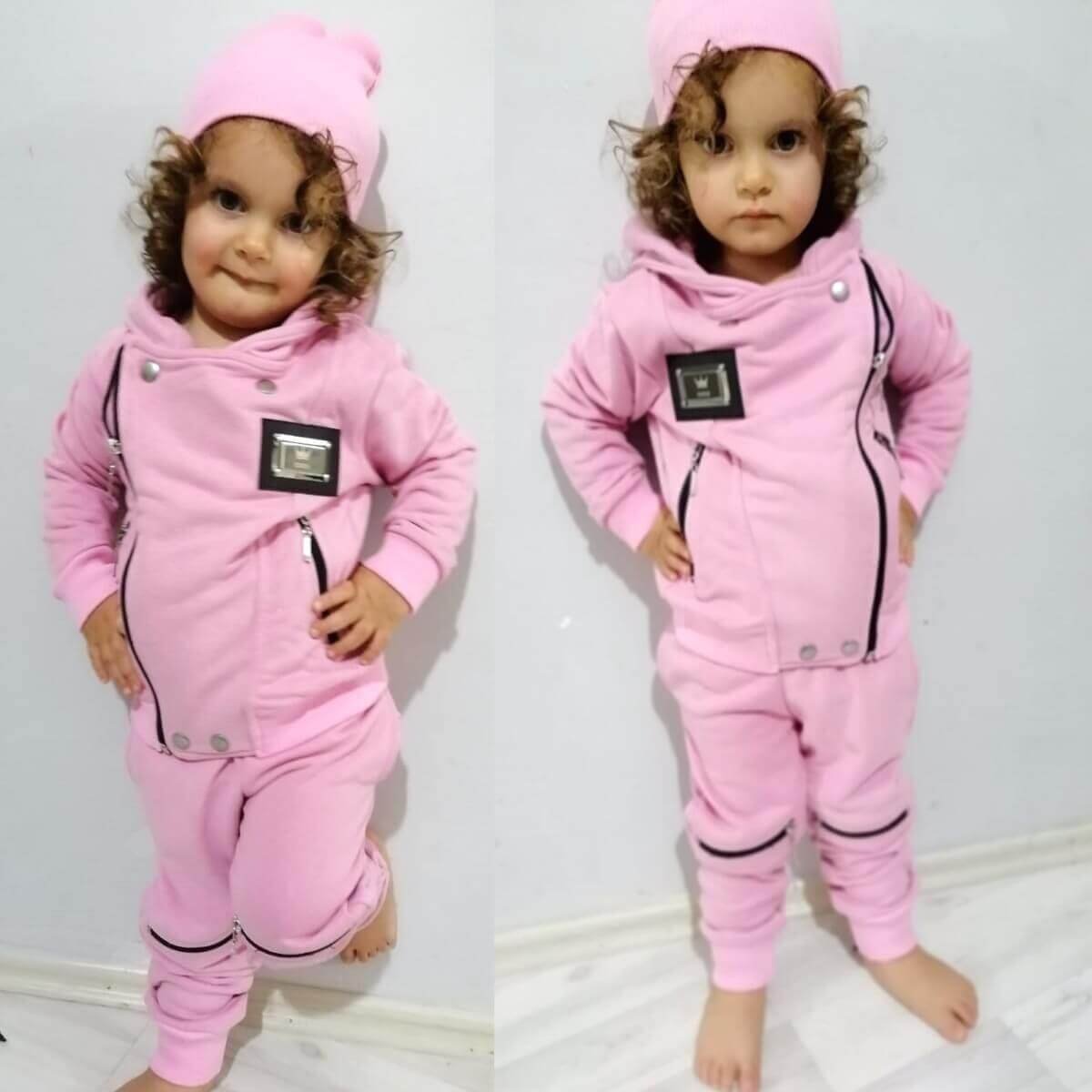 Kız Çocuk Pembe Eşofman Seti-Seasonal Products-QuzucukKids.com