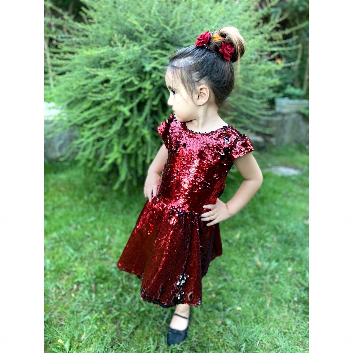 Kız Çocuk Pulpayet Parti & Doğum Günü Elbisesi-Kid Girl Dresses-QuzucukKids.com