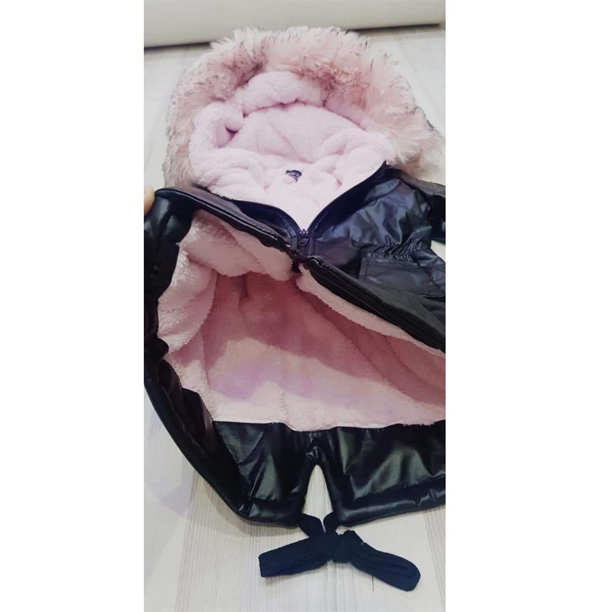 Kız Çocuk Siyah Deri / Peluş Mont-Kız Çocuk Mont-Kız Çocuk Siyah Deri / Peluş Mont | QuzucukKids.com-QuzucukKids.com