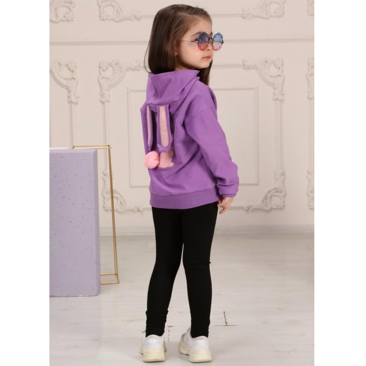 Kız Çocuk Tavşan Figürlü Lila Eşofman Takımı-Kız Çocuk Alt Üst Takım-Kız Çocuk Panda Figürlü Kırmızı Eşofman Takımı | QuzucukKids.com-QuzucukKids.com