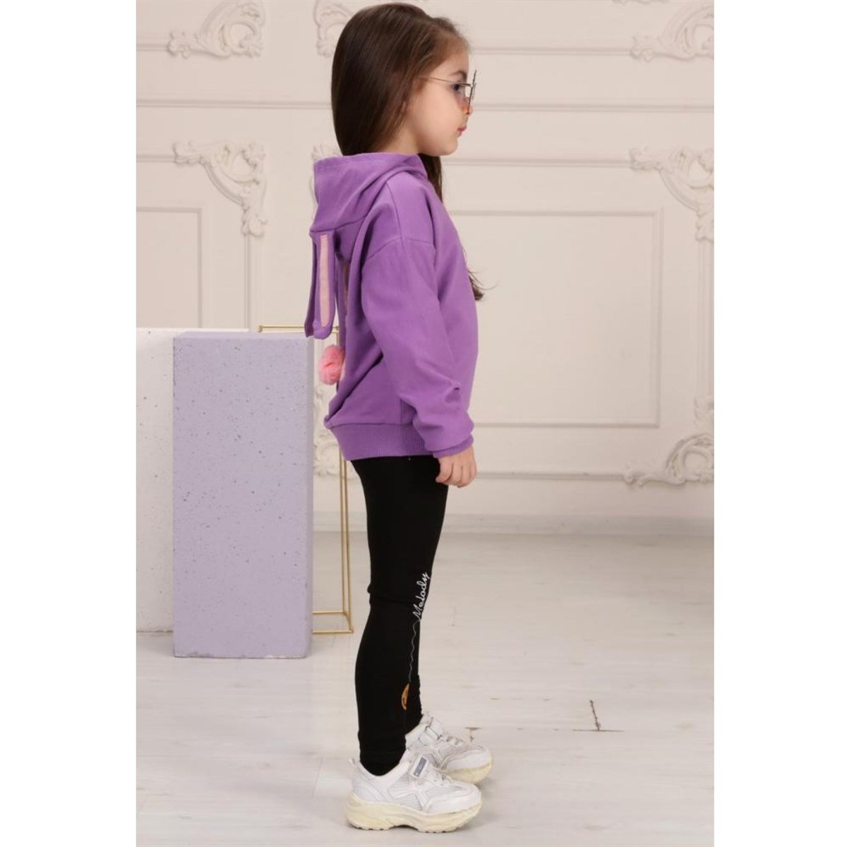 Kız Çocuk Tavşan Figürlü Lila Eşofman Takımı-Kız Çocuk Alt Üst Takım-Kız Çocuk Panda Figürlü Kırmızı Eşofman Takımı | QuzucukKids.com-QuzucukKids.com