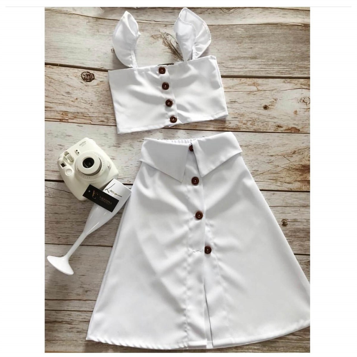 Kız Çocuk Uzun Beyaz Duru Takımı-Kız Çocuk Alt Üst Takım-QuzucukKids.com