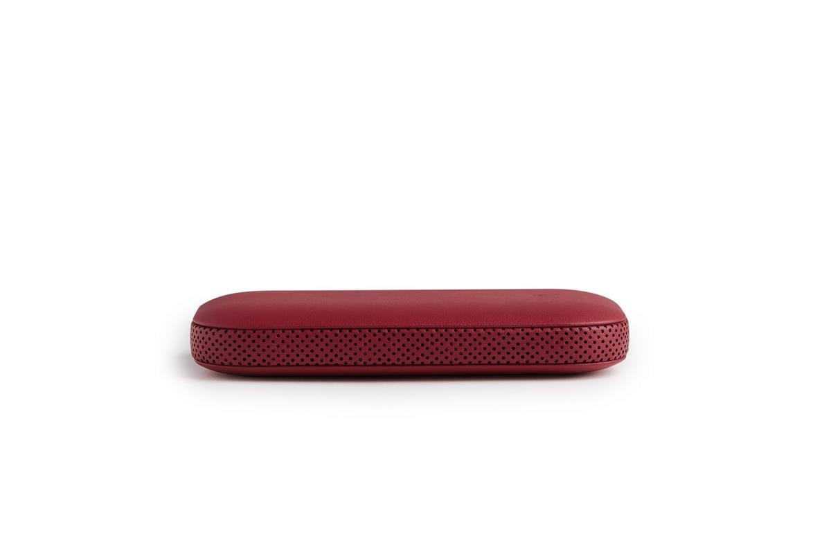 Lexon Powersound Deri Kablosuz  Şarj Cihazı ve Bluetooth Hoparlör Kırmızı