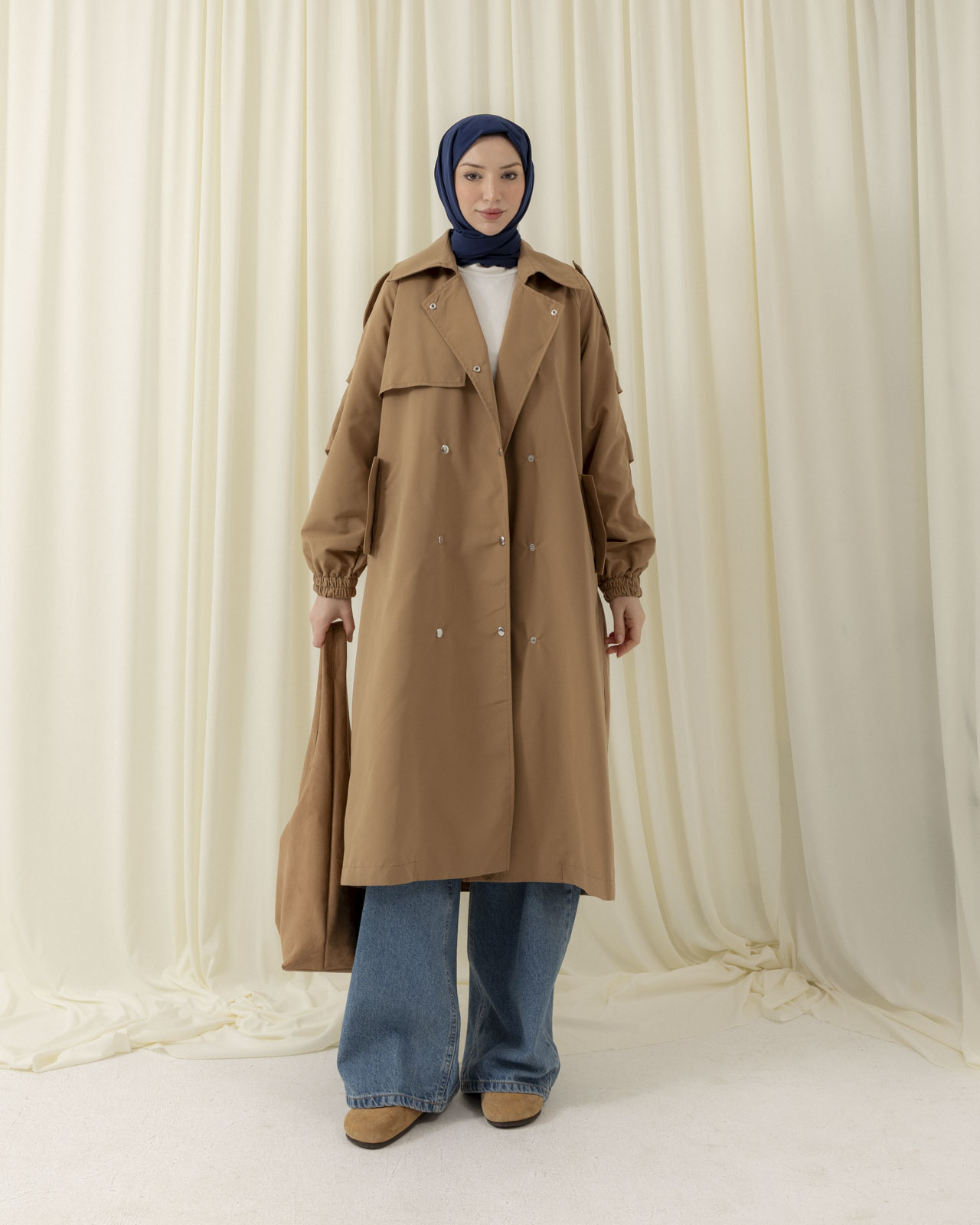 Apoletli Bej Trençkot