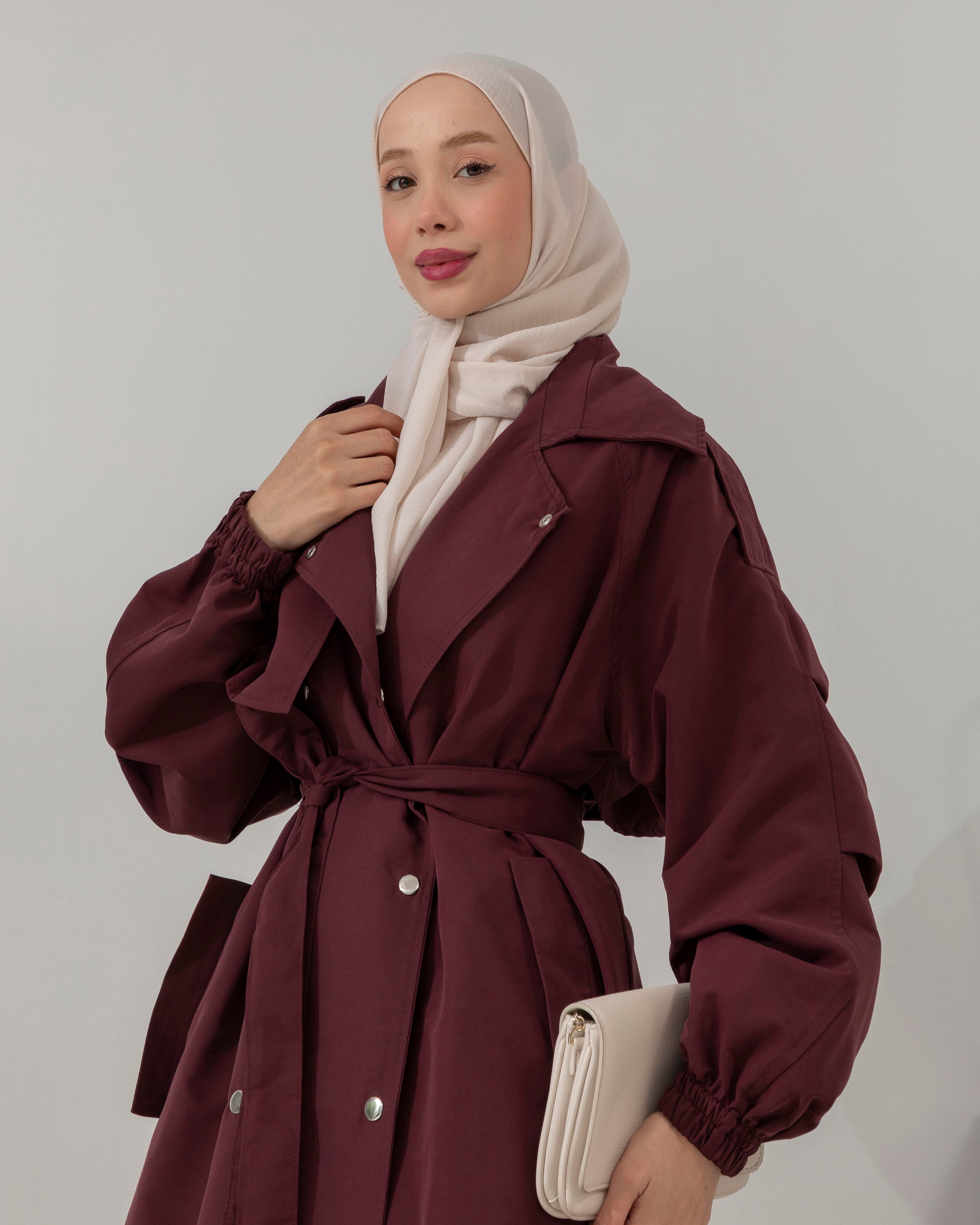 Apoletli Bordo Trençkot