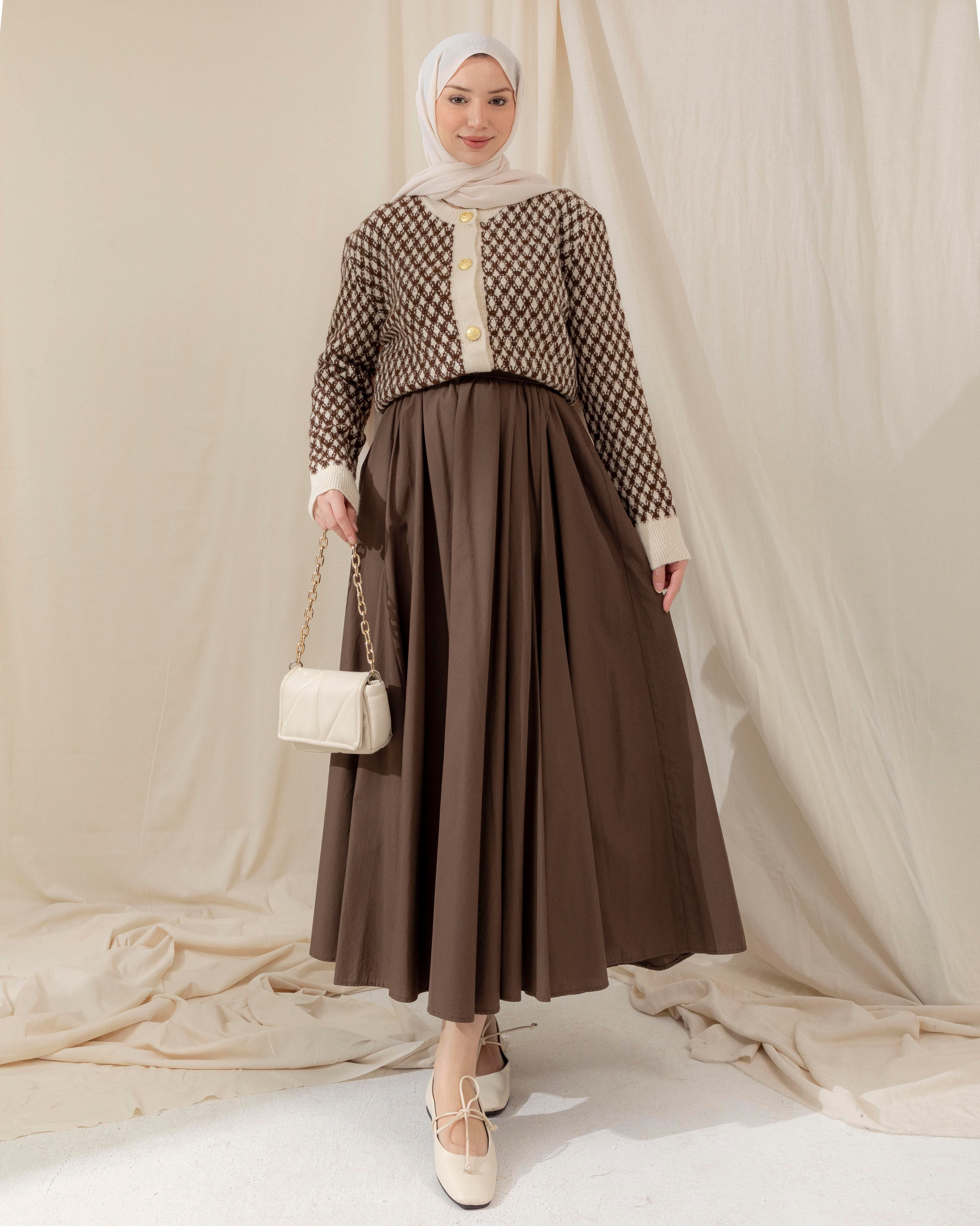 Baklava Desen Krem Triko Hırka