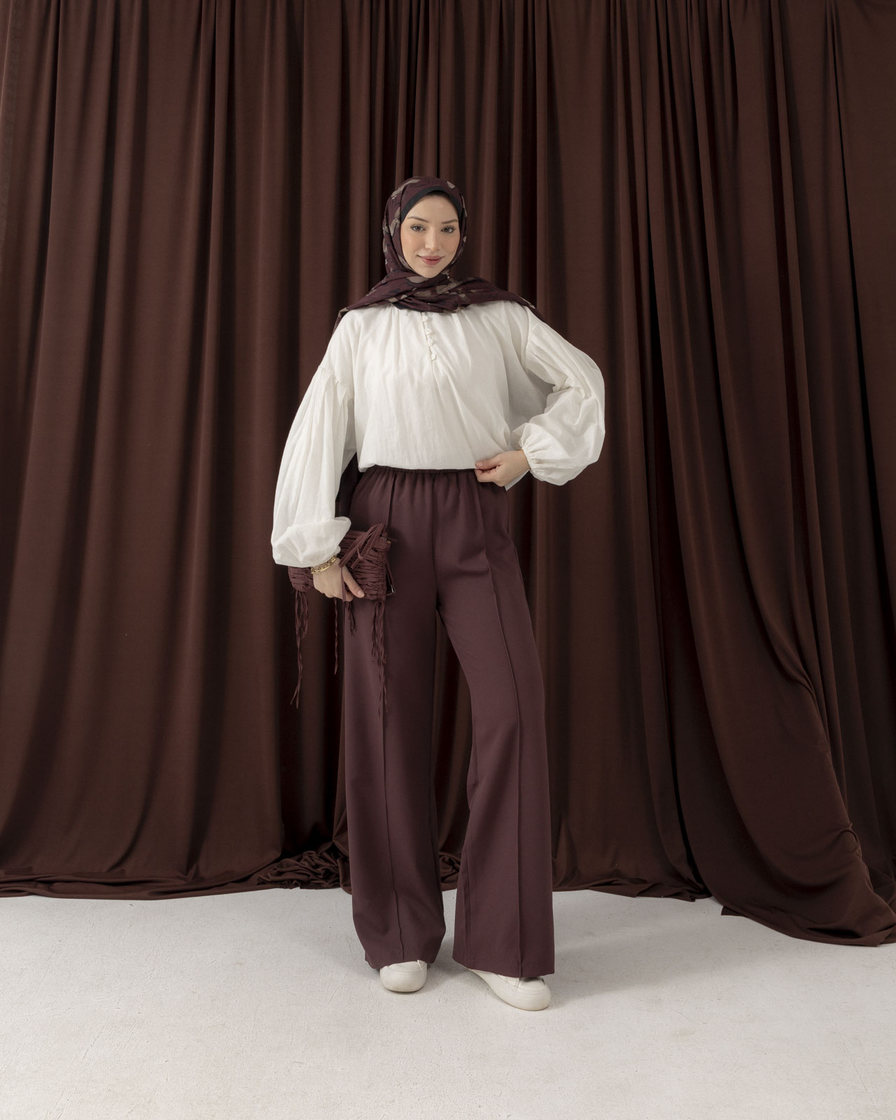 Beli Lastikli Bordo Pantolon