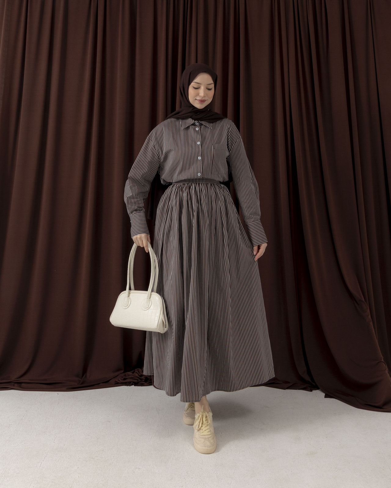 Çizgili Kahve Takım