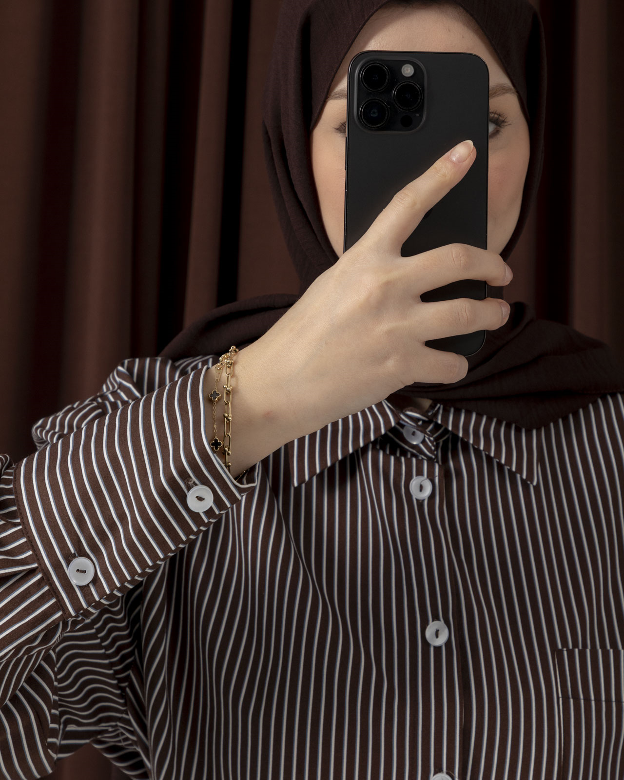 Çizgili Kahve Takım