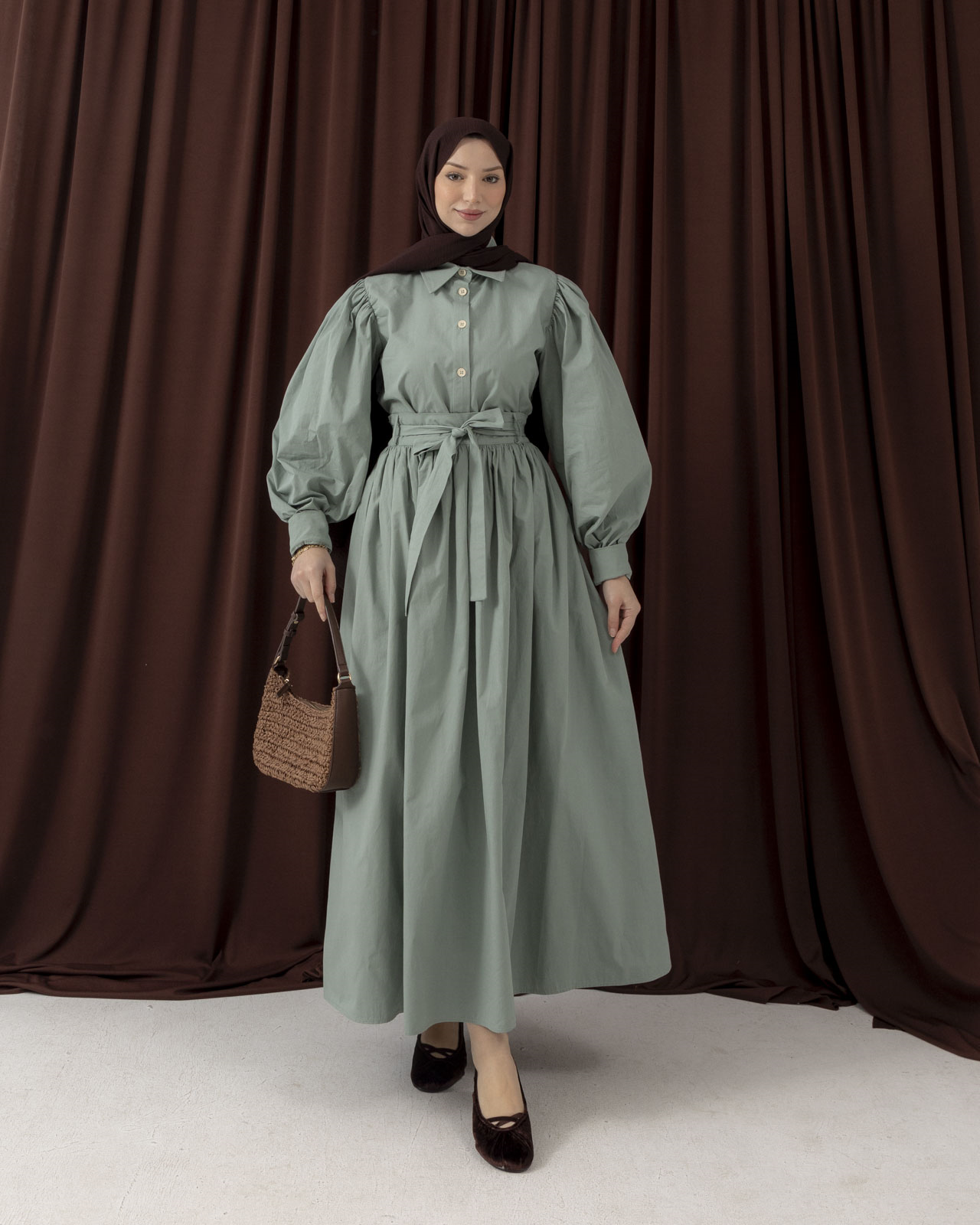 İnari Mint Yeşili Etekli Takım