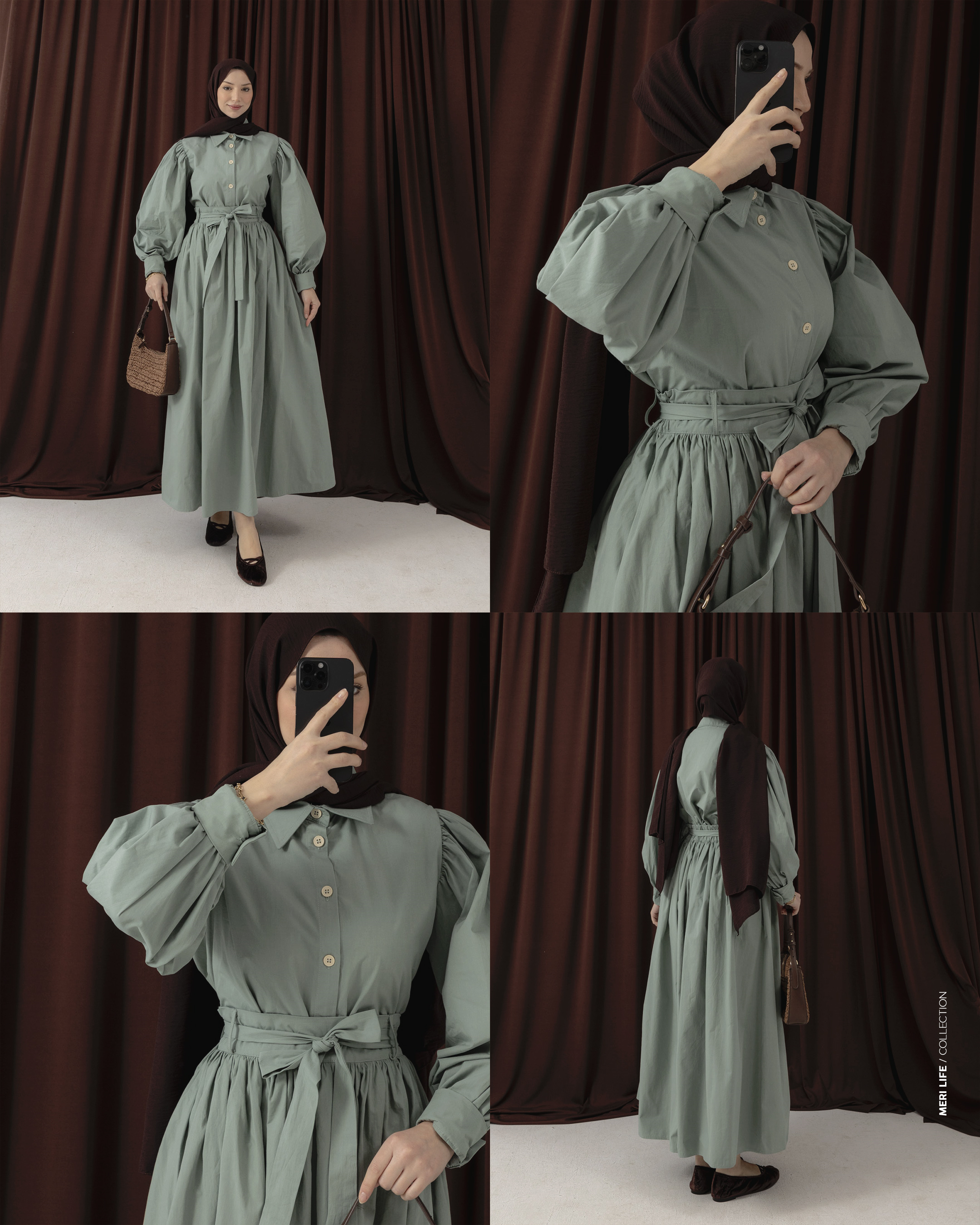 İnari Mint Yeşili Etekli Takım