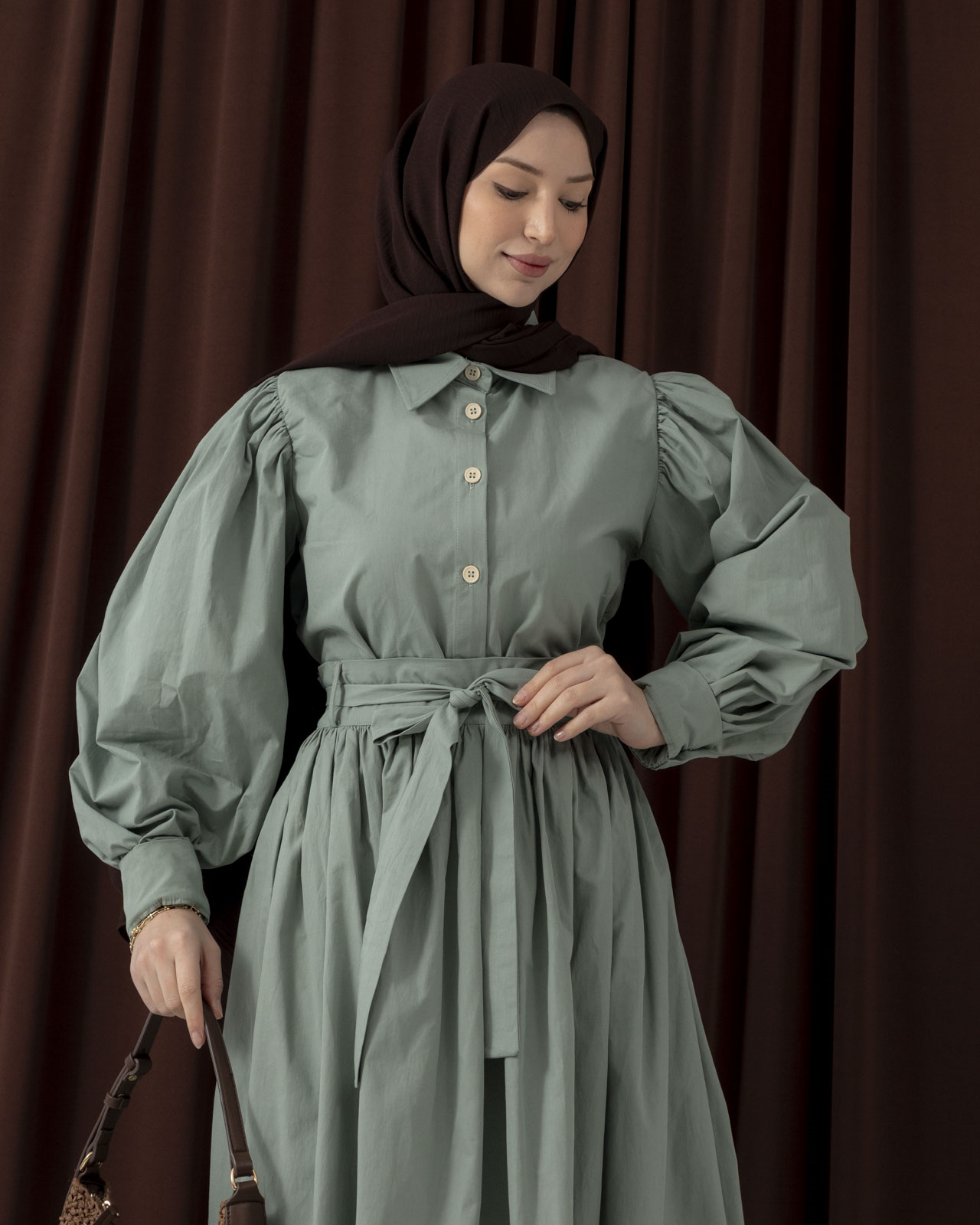 İnari Mint Yeşili Etekli Takım