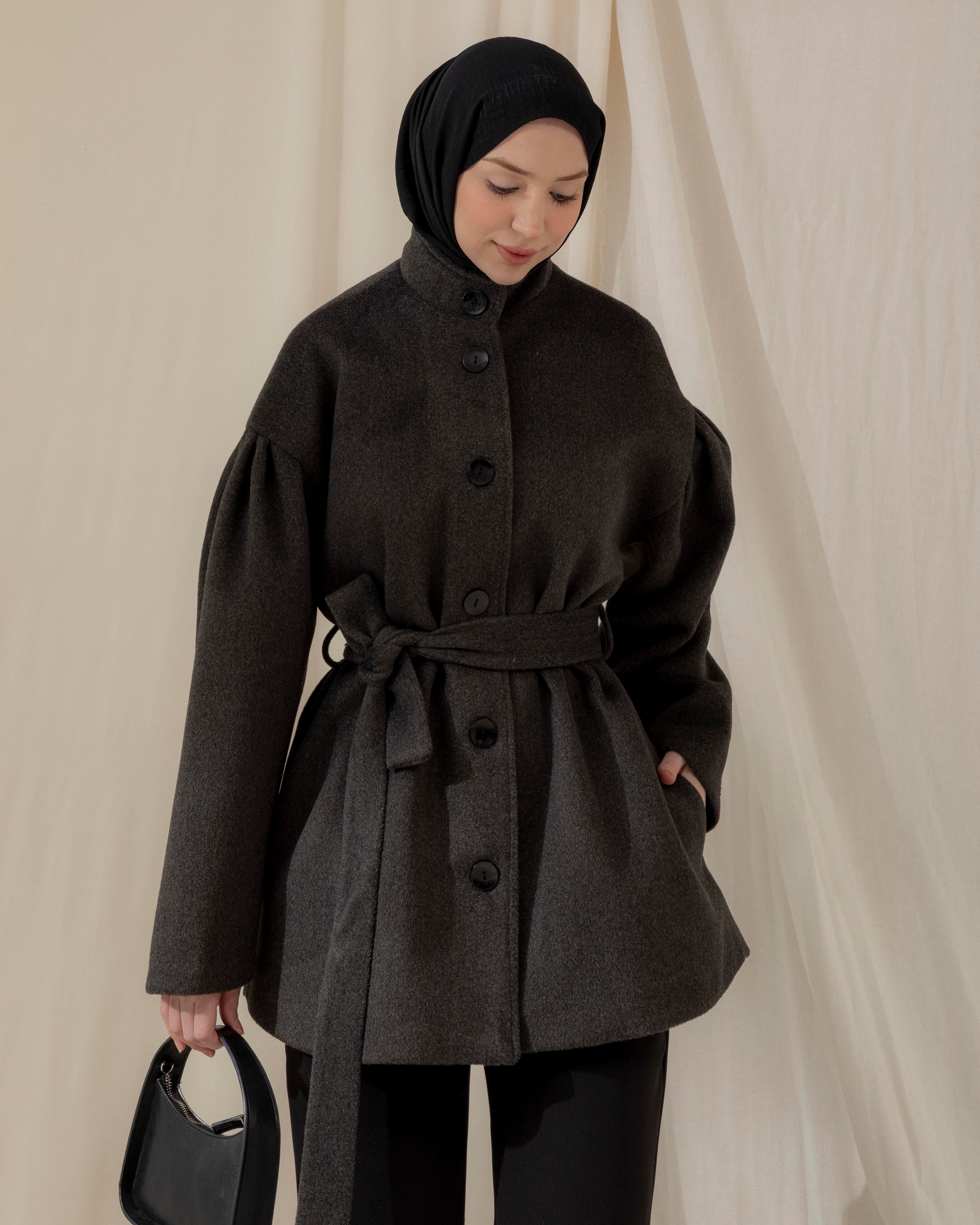 Kemerli Füme Kaşe Kaban