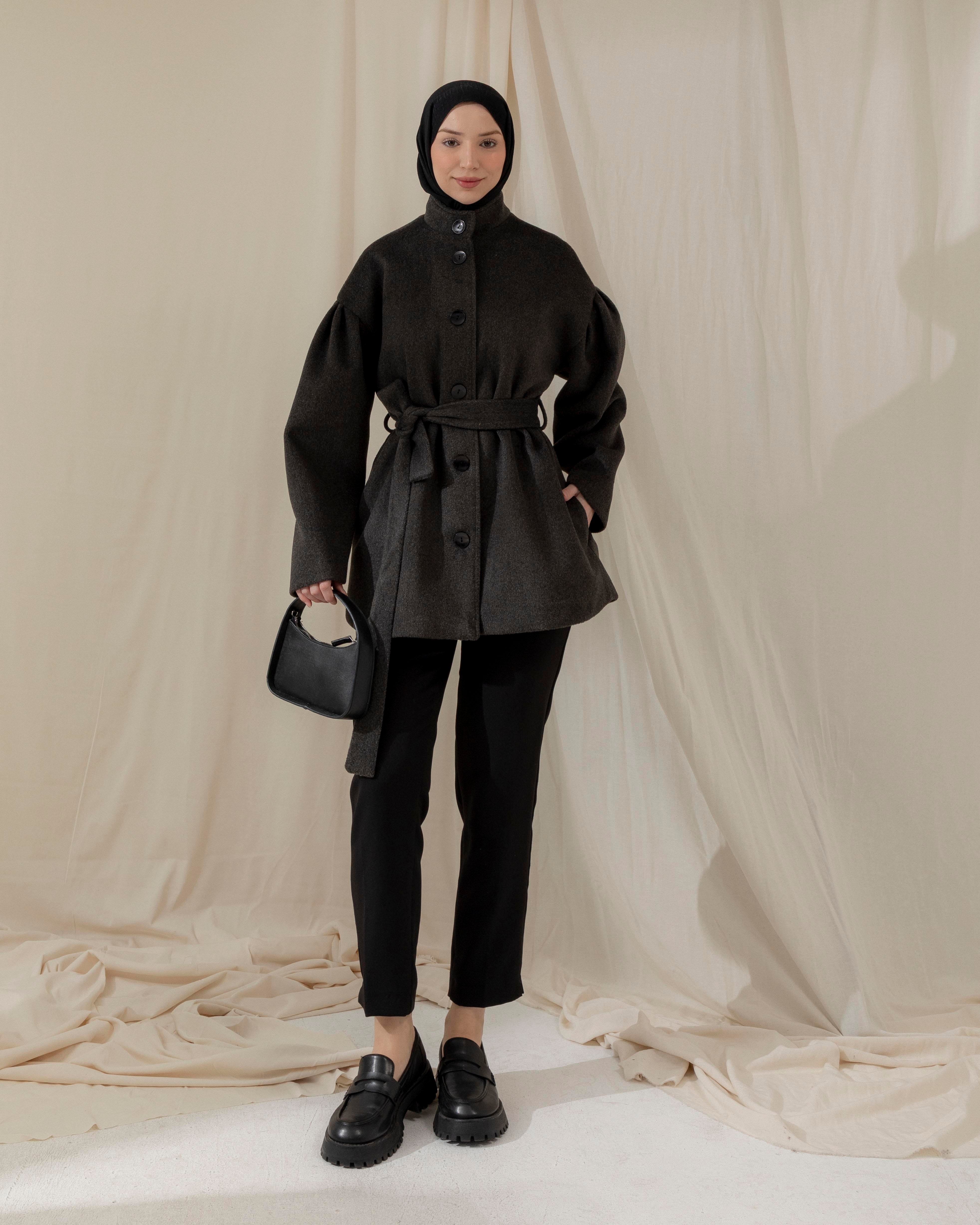 Kemerli Füme Kaşe Kaban