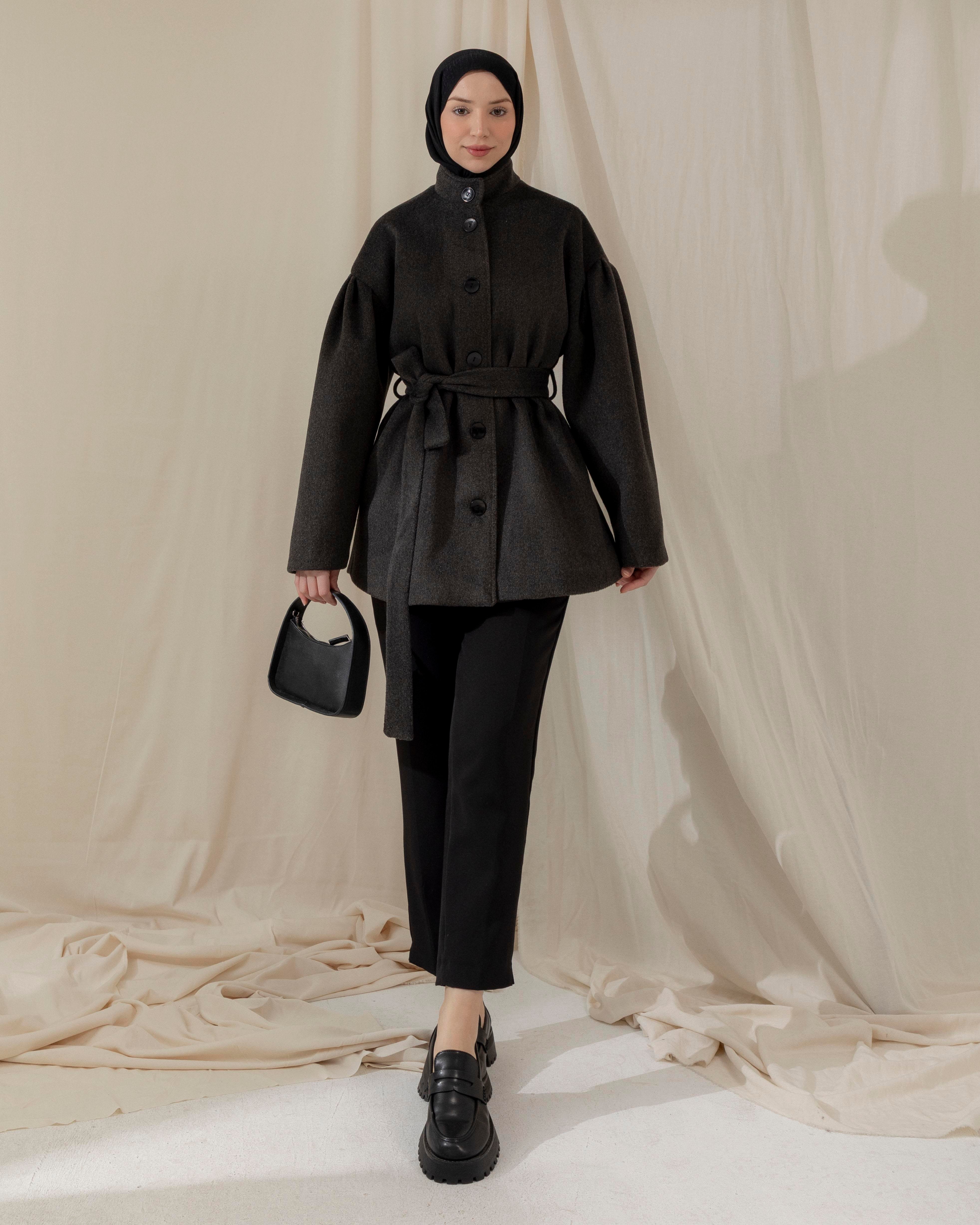 Kemerli Füme Kaşe Kaban