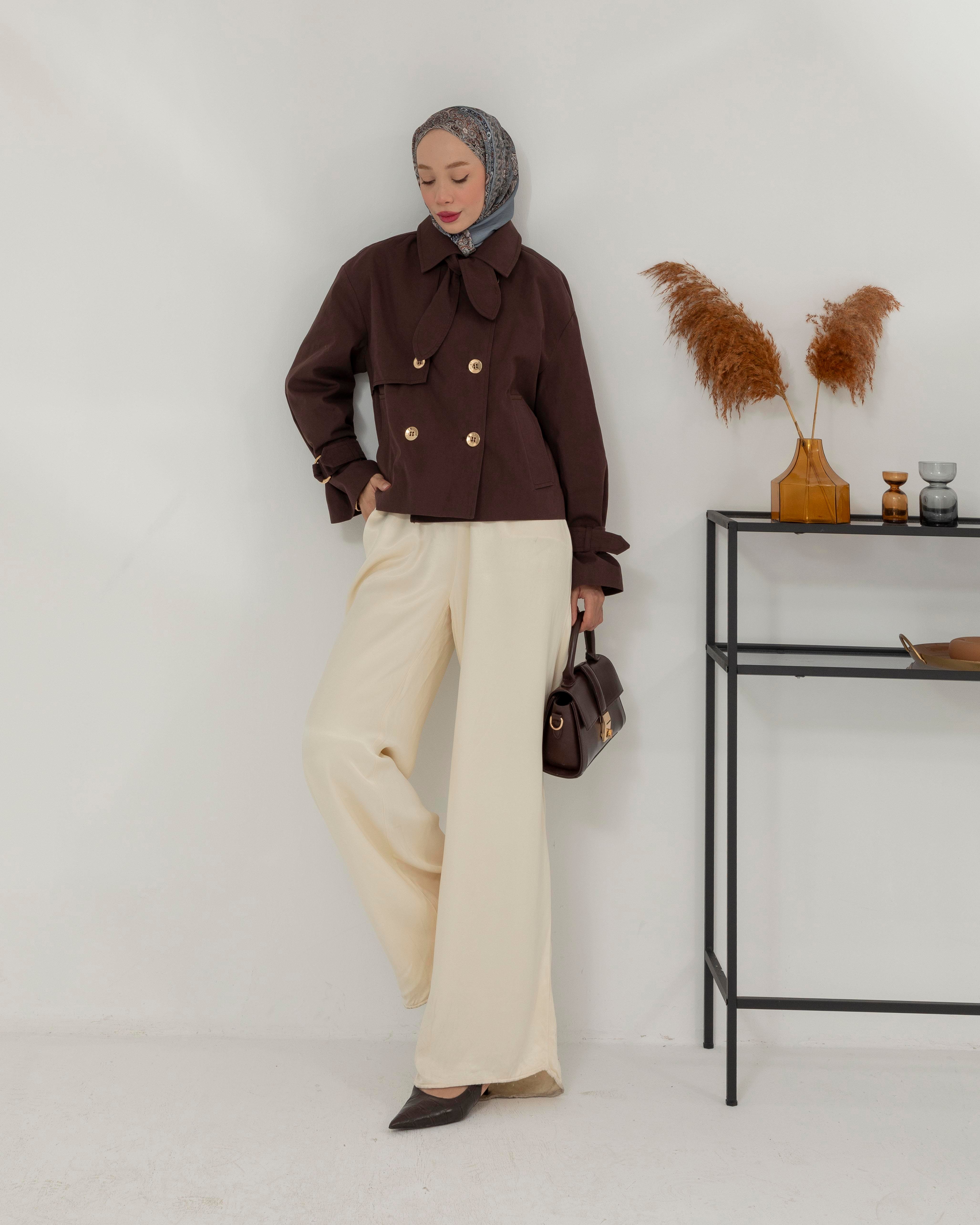 Kruvaze Kahve Trençkot