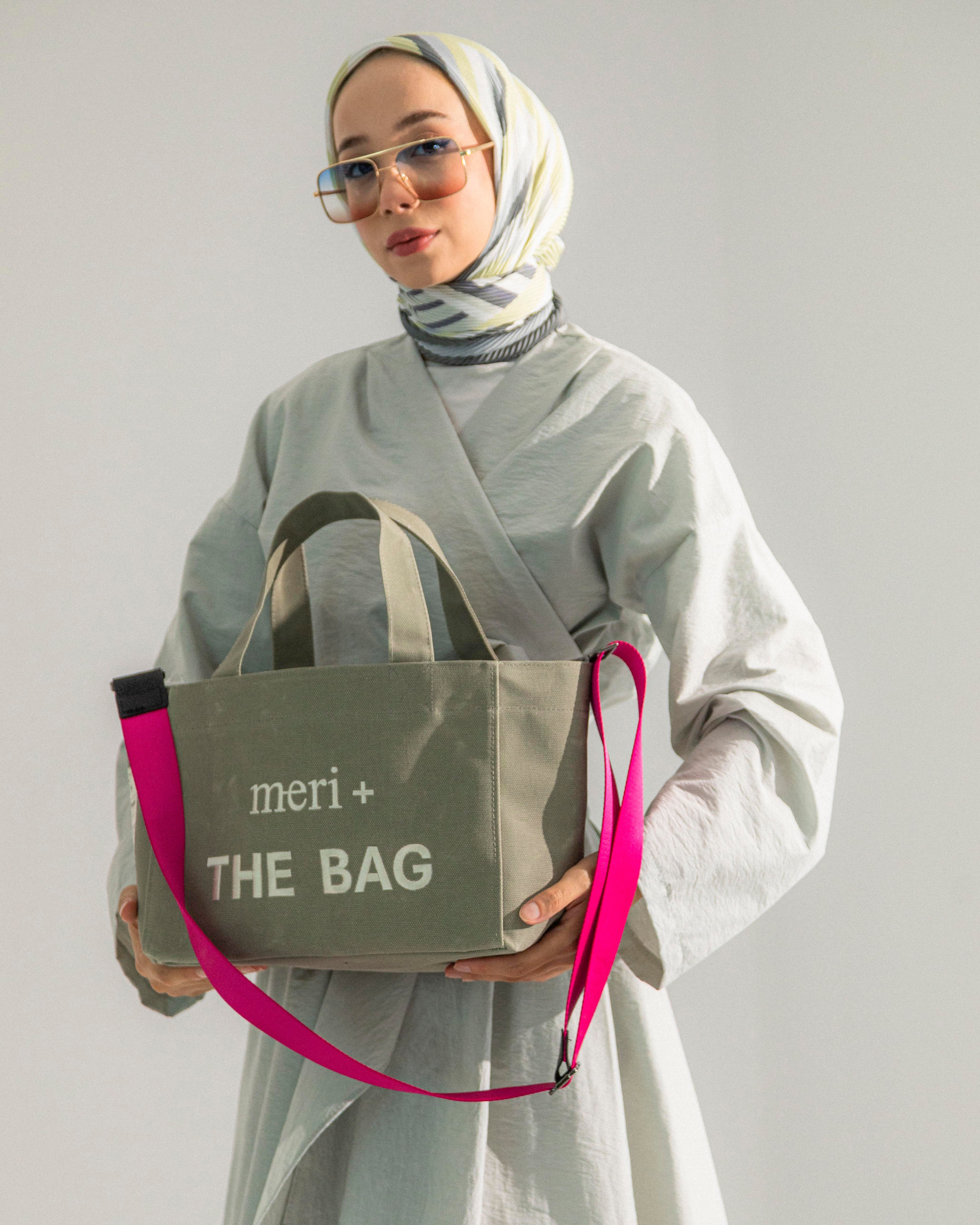 Küçük Boy Çağla Kanvas Çanta-Fuşya Kayış