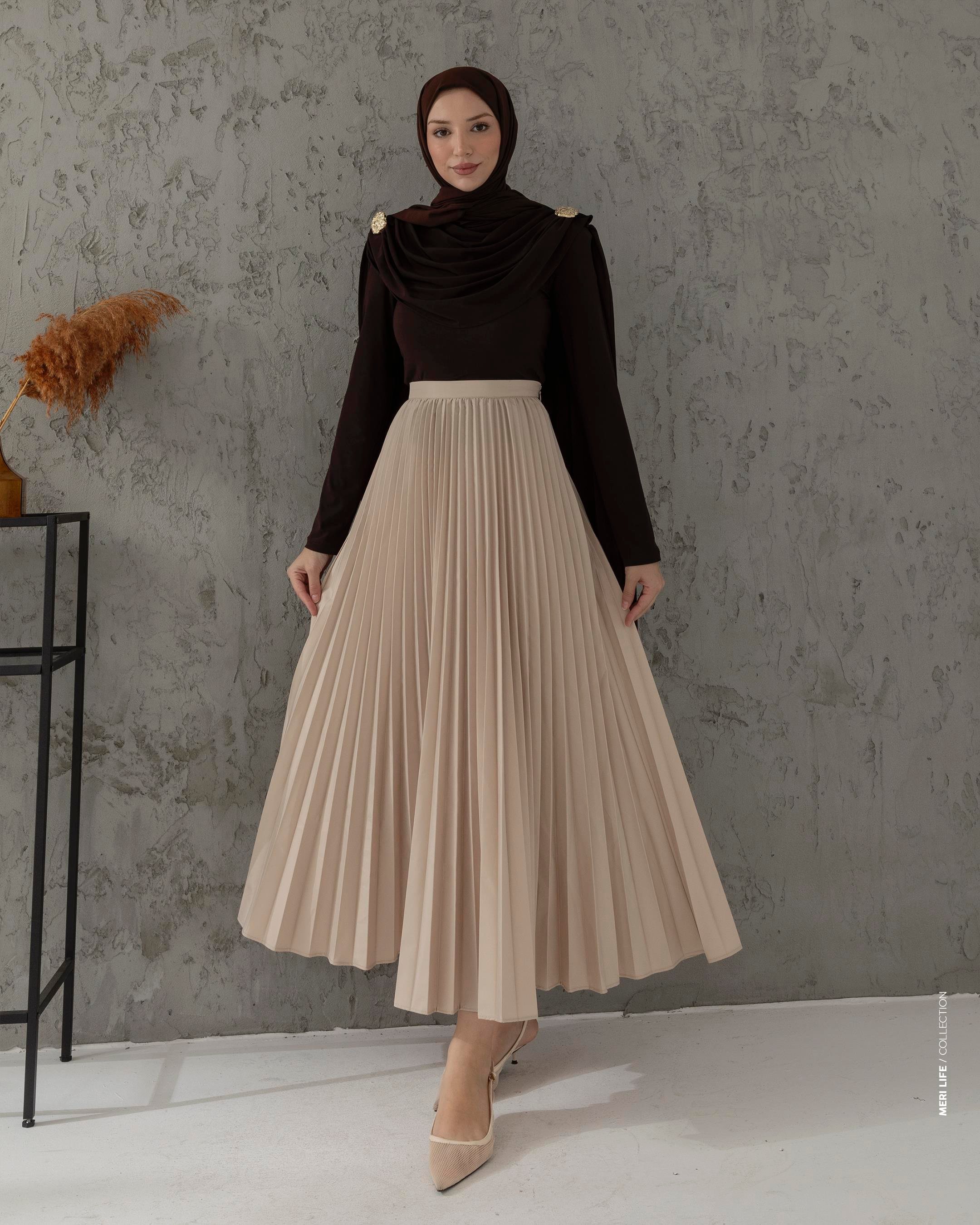 Omuz Büzgülü Kahve Penye Bluz