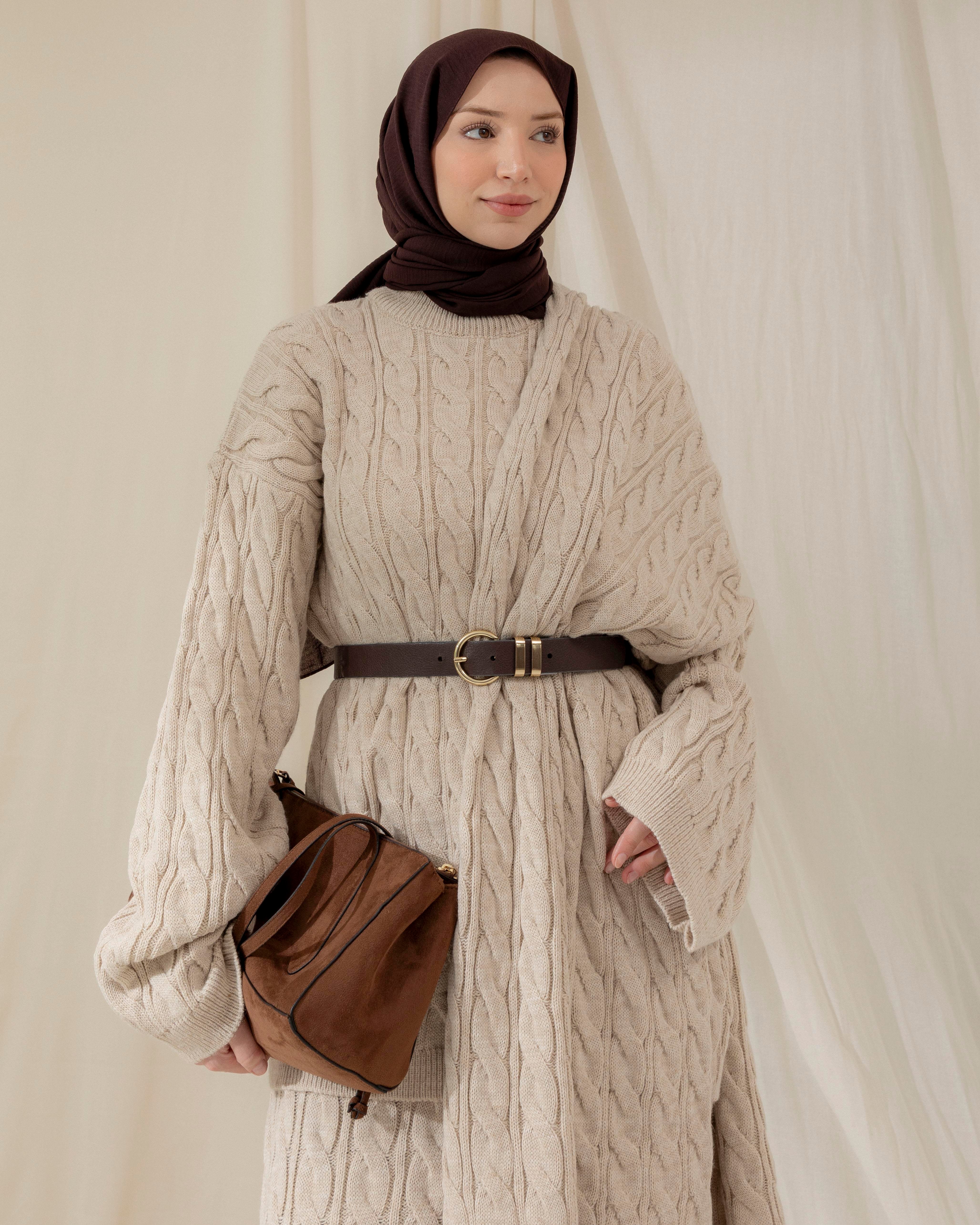 Örgü Desenli Taş Üçlü Takım