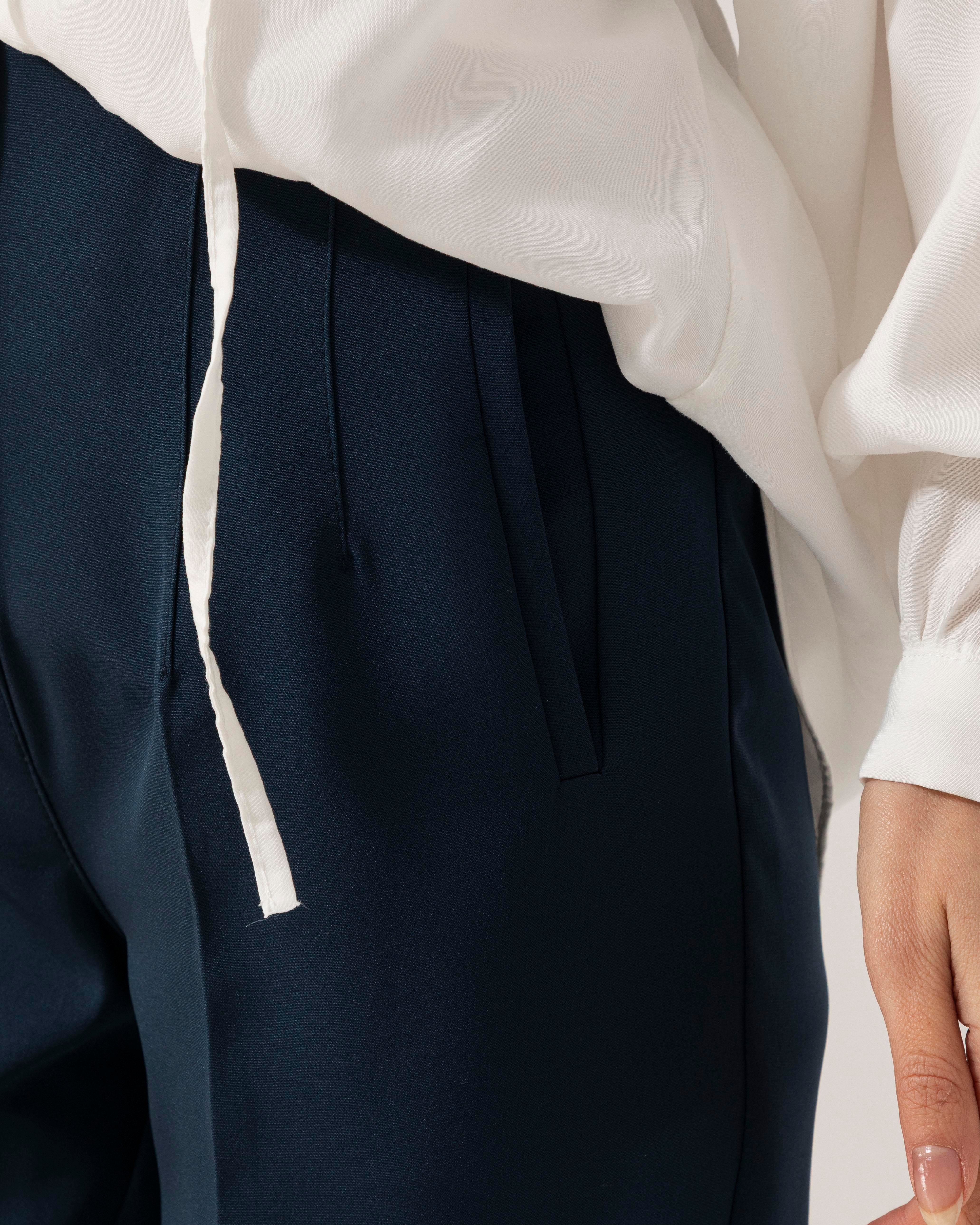 Pens Detaylı Cepli Lacivert Pantolon