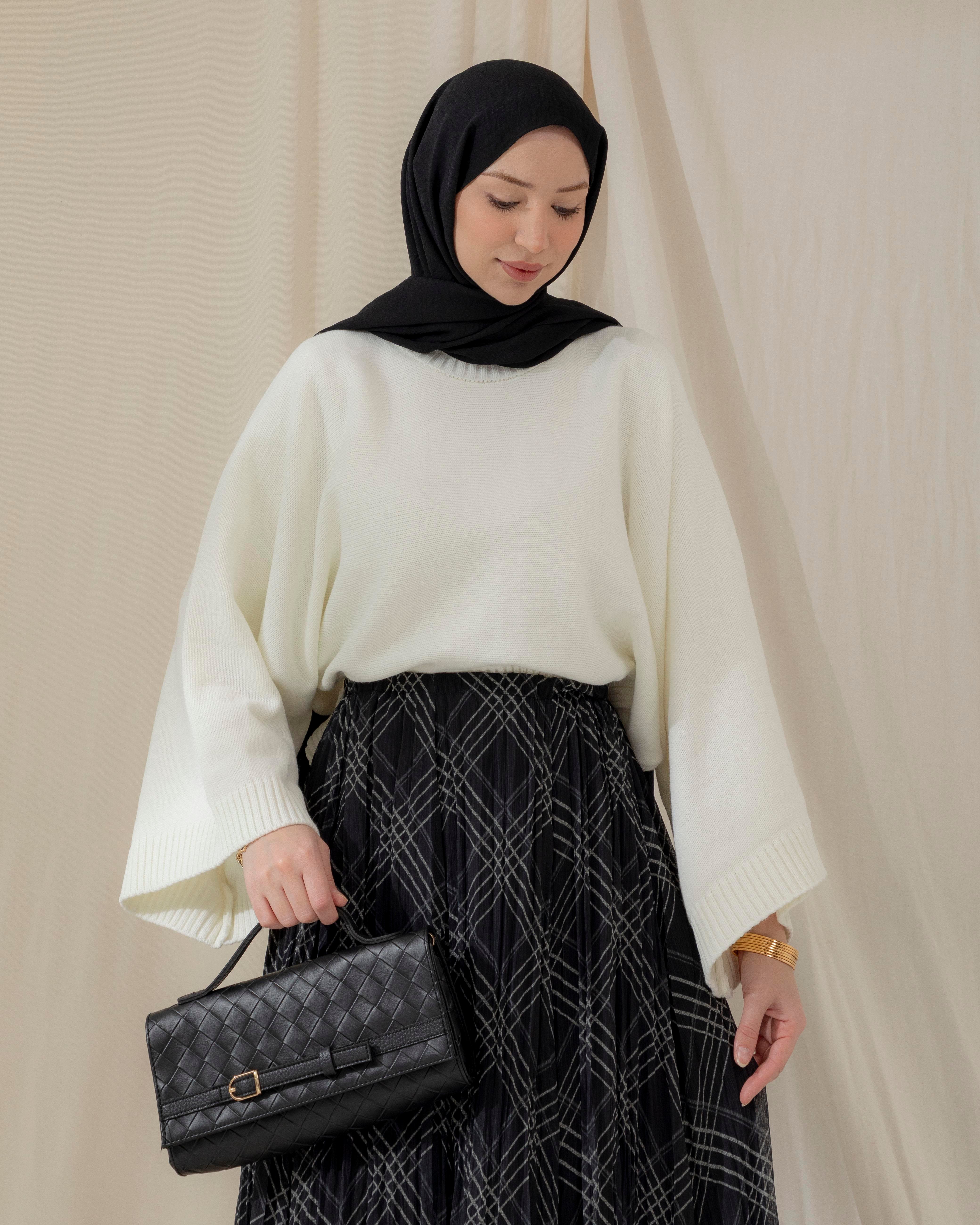 Salaş Kol Ekru Triko Bluz