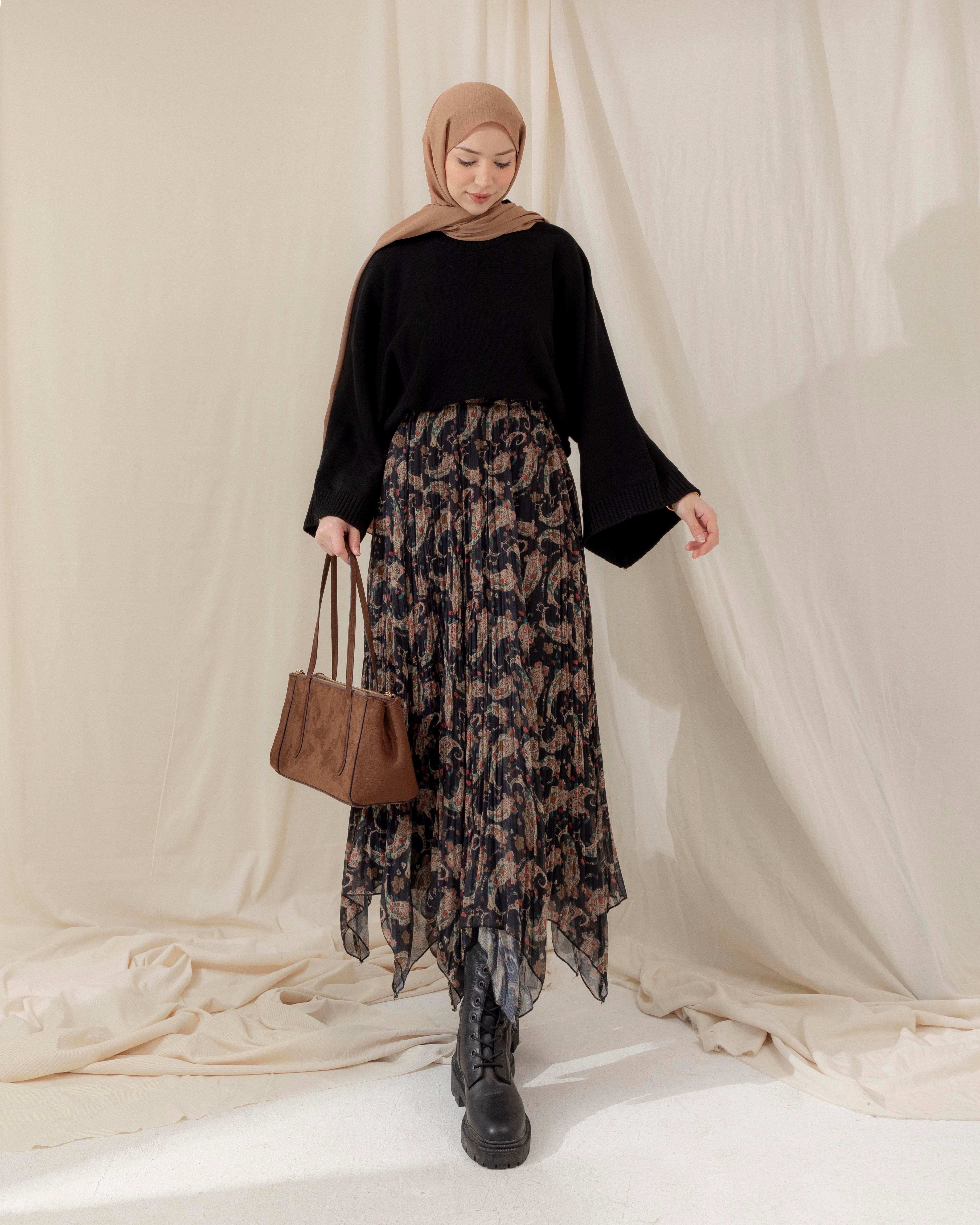 Salaş Kol Siyah Triko Bluz