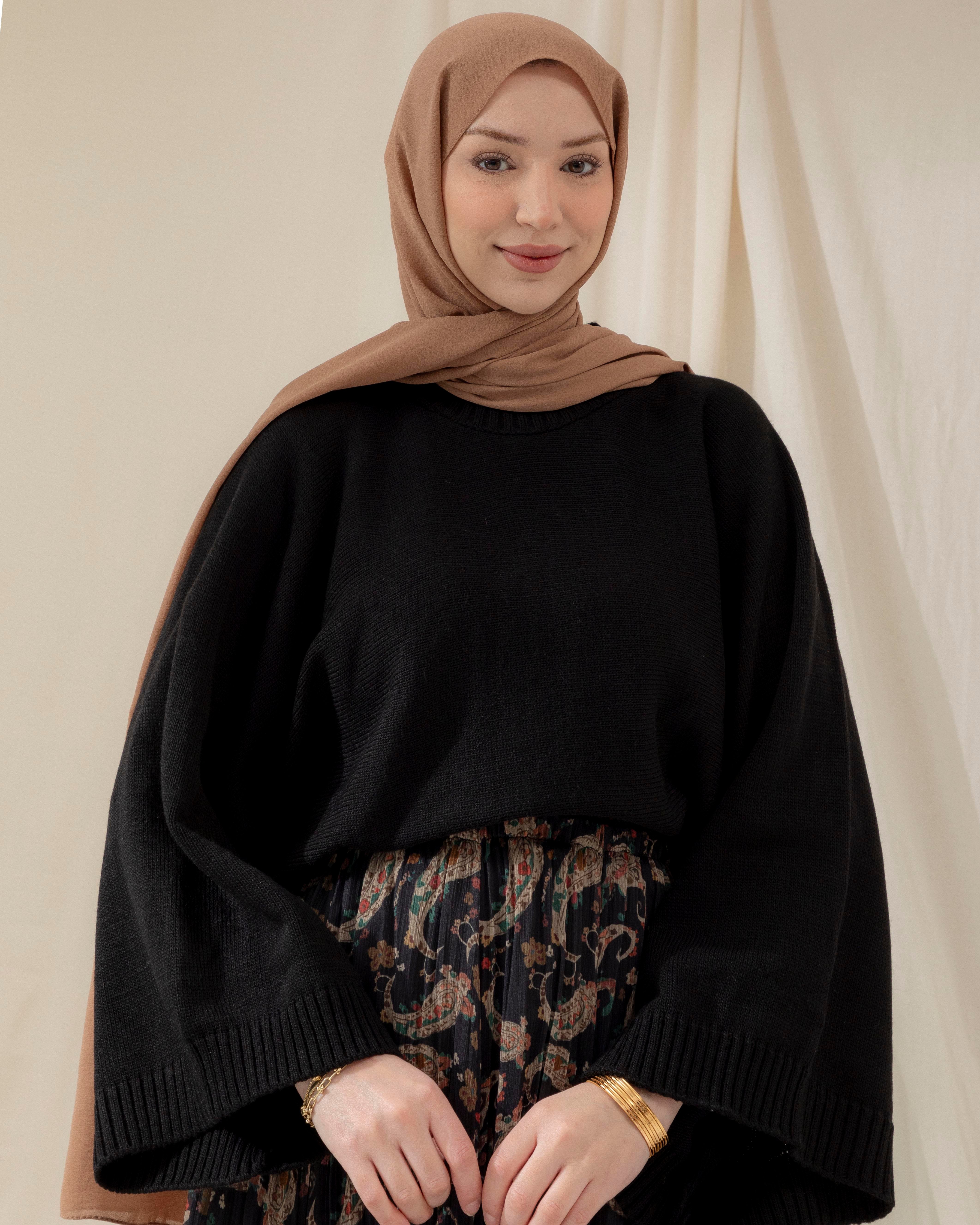 Salaş Kol Siyah Triko Bluz