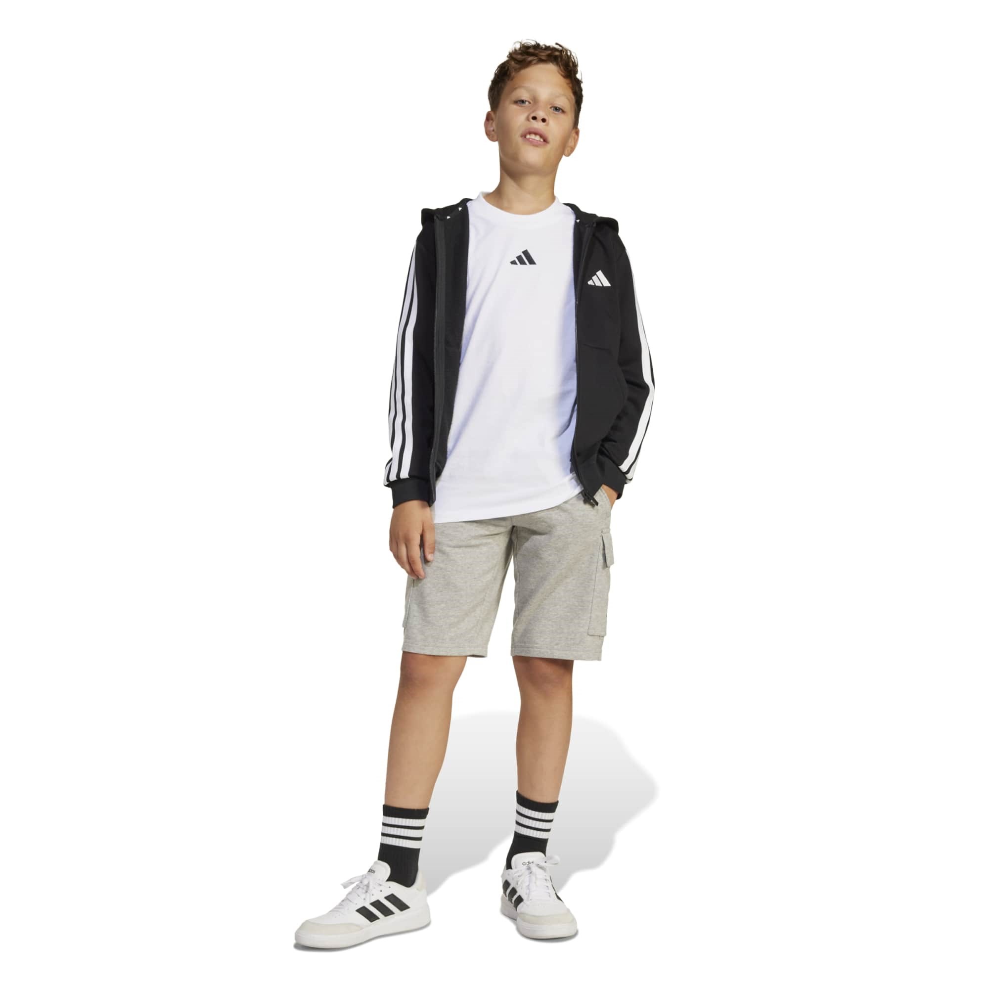 Adidas Genç Günlük Eşofman Üstü J 3S Fl Fz Hd Jd6494 J 3S FL FZ HD