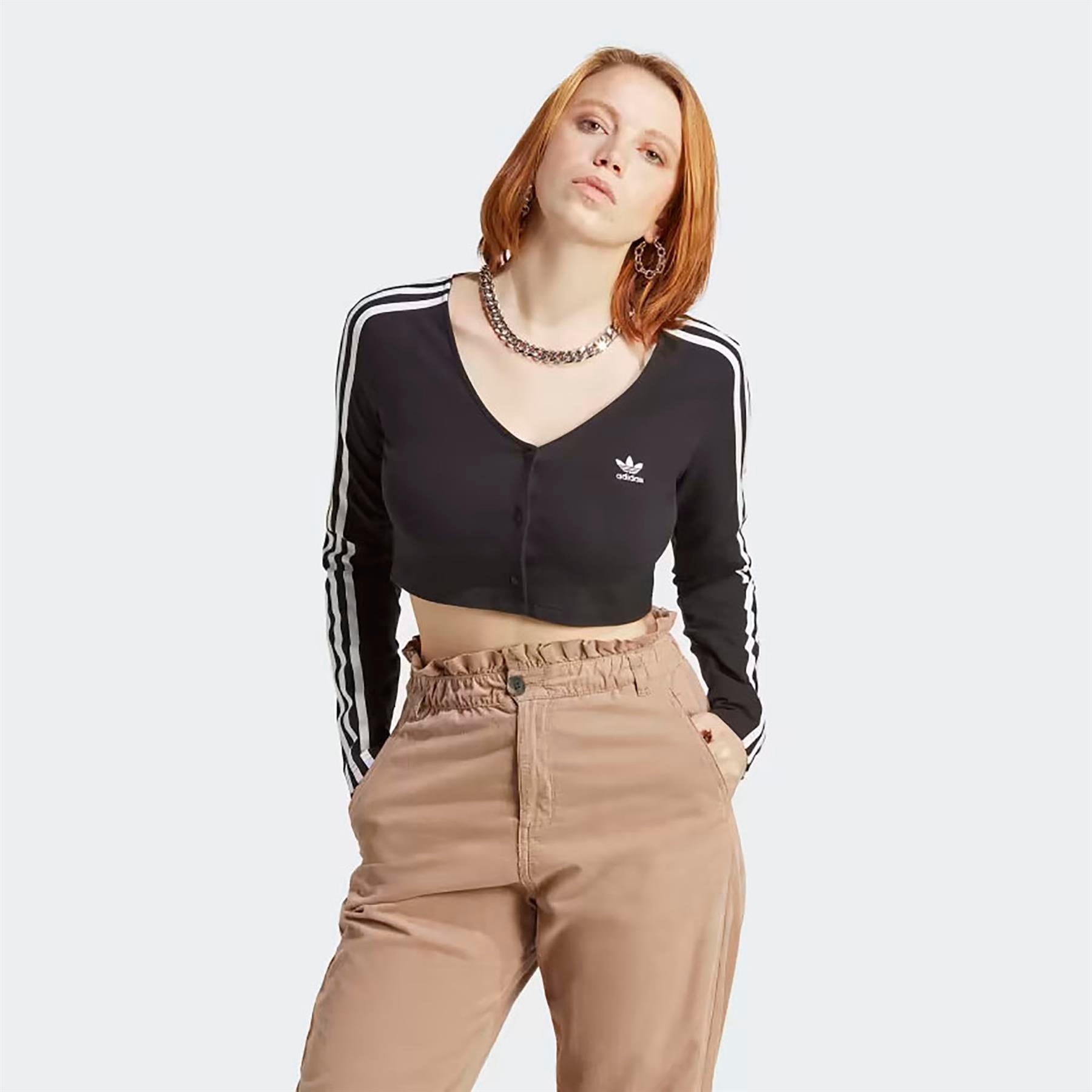 Adidas Kadın Günlük T-Shirt Button Ls Ic5473
