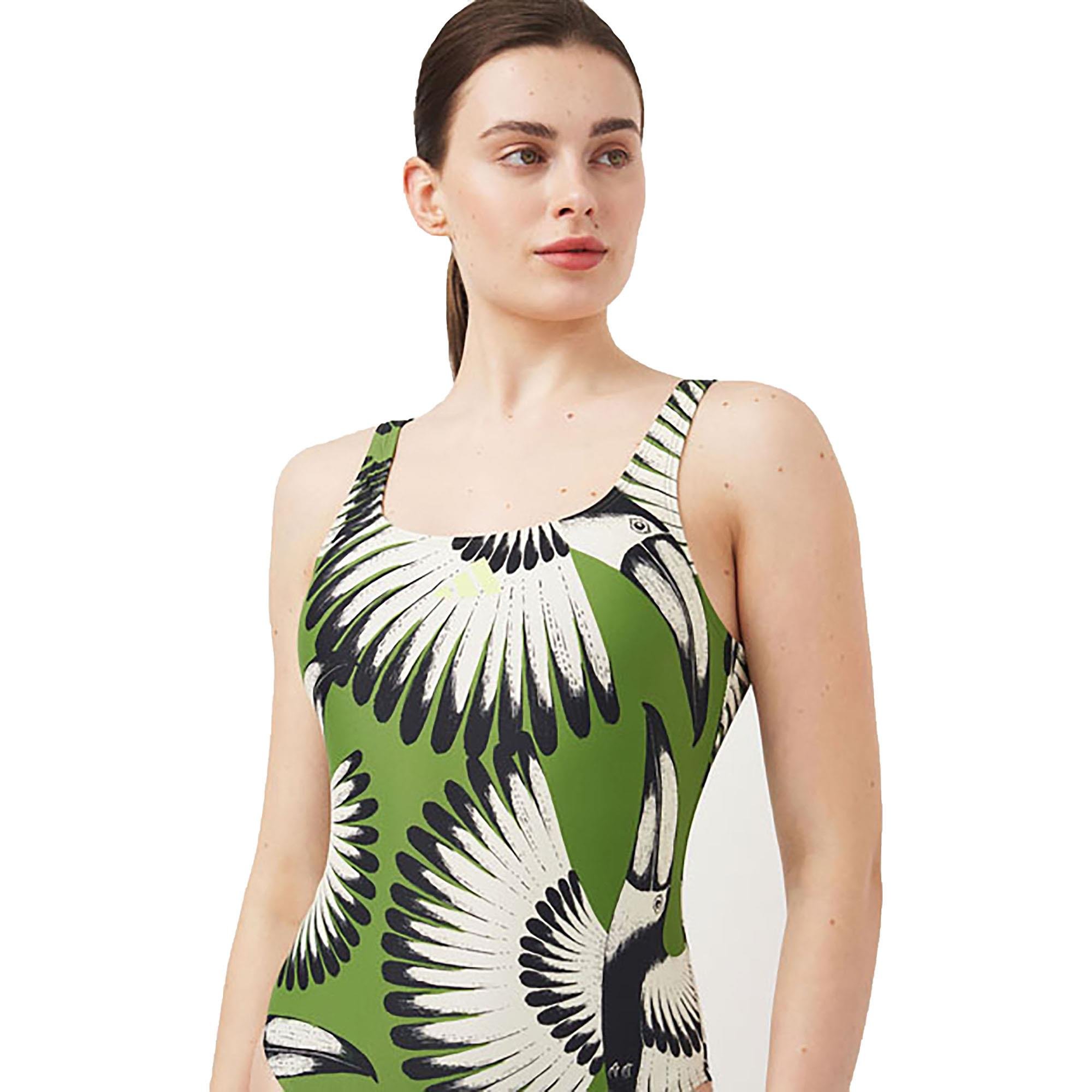 Adidas Kadın Yüzme Mayo Adidas X Farm 3-Stripes Swimsuit Jf6034 adidas x FARM 3-Stripes Swimsuit