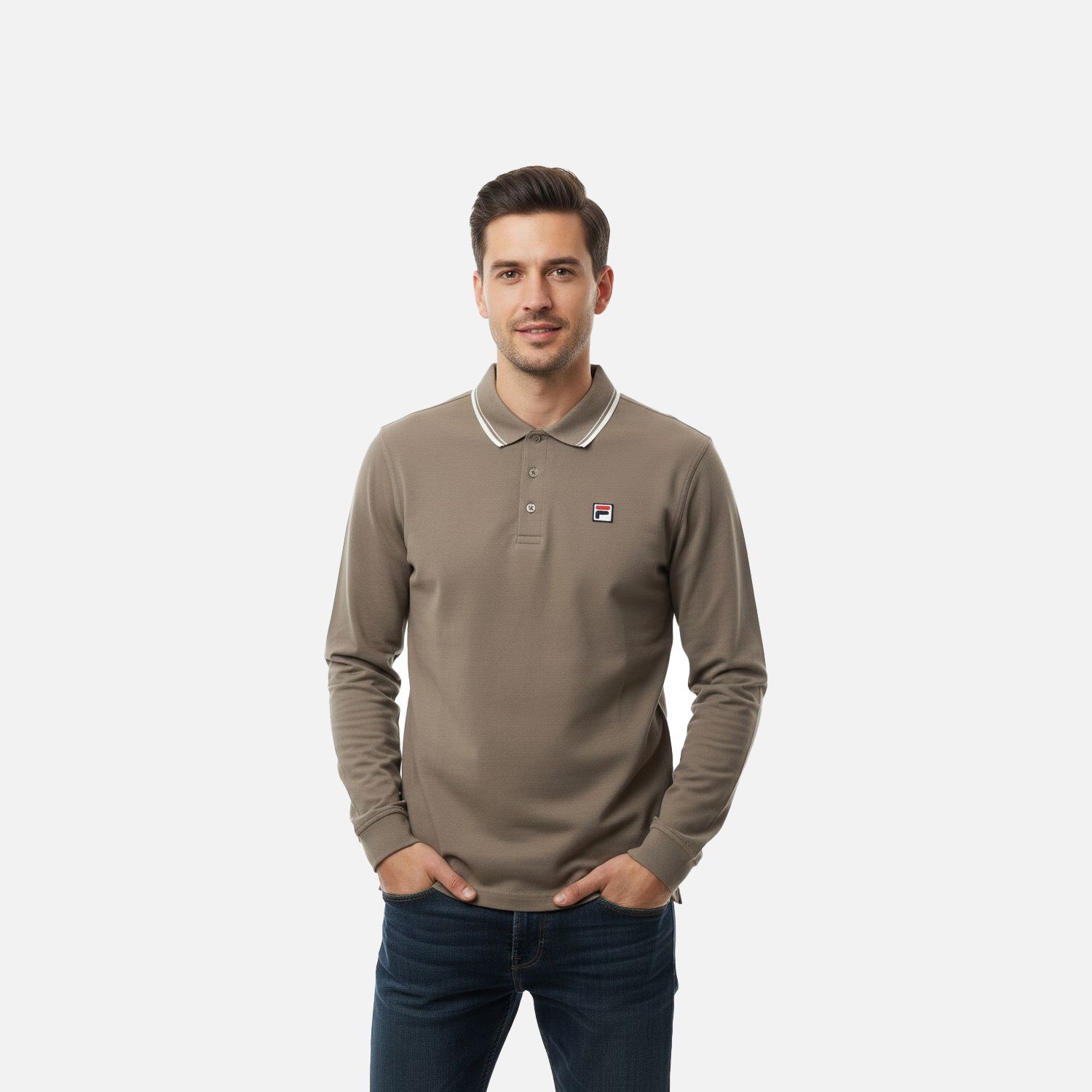 Fila Erkek Polo T-Shirt Men Biella Tipped Long Sleeve Fam1096.70008 Fila Erkek Polo T-Shirt Men Biella Regular Tipped Long Sleeve Fam1096.70008