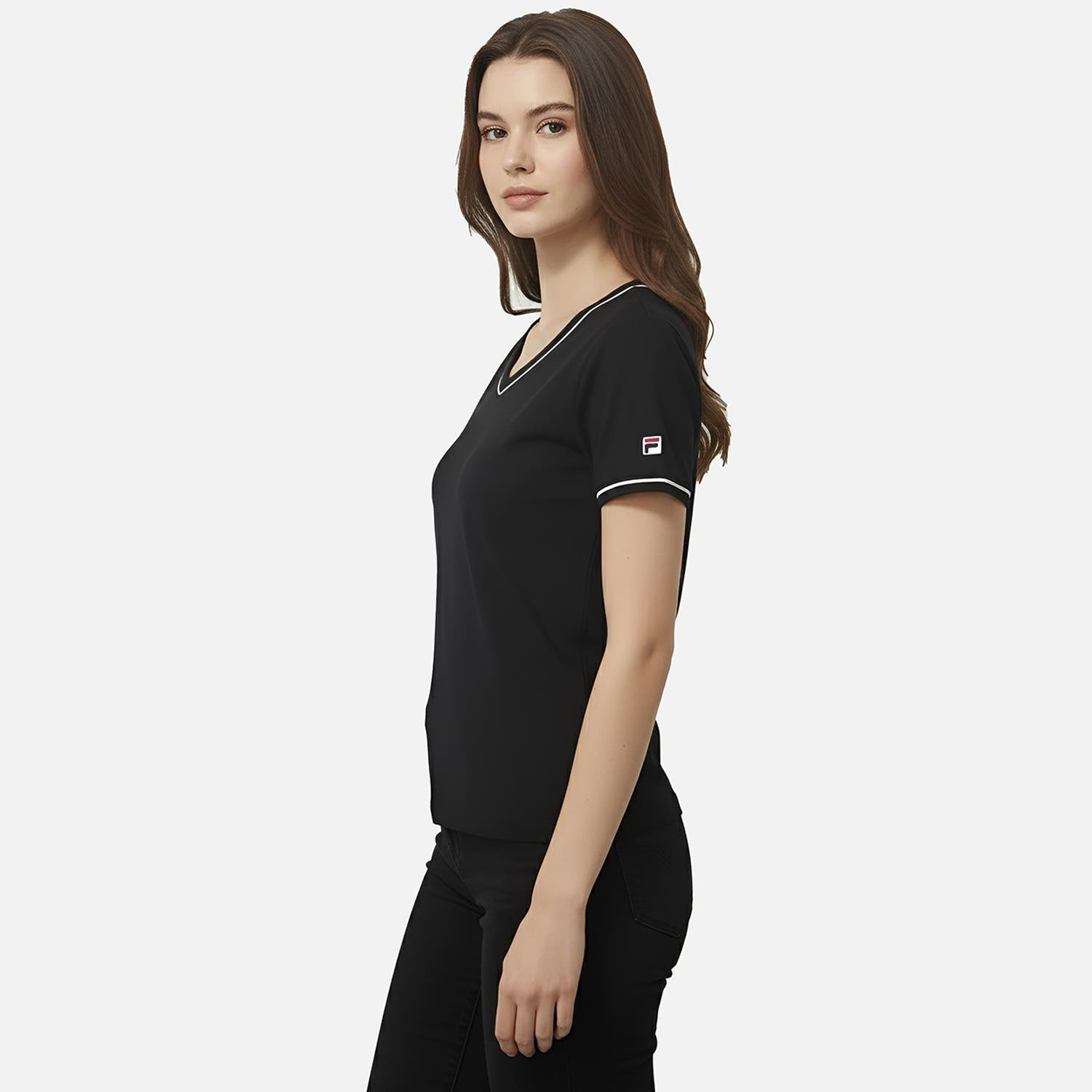 Fila Kadın Günlük T-Shirt Portello Slim V-Neck T-Shirt Faw1166.80010