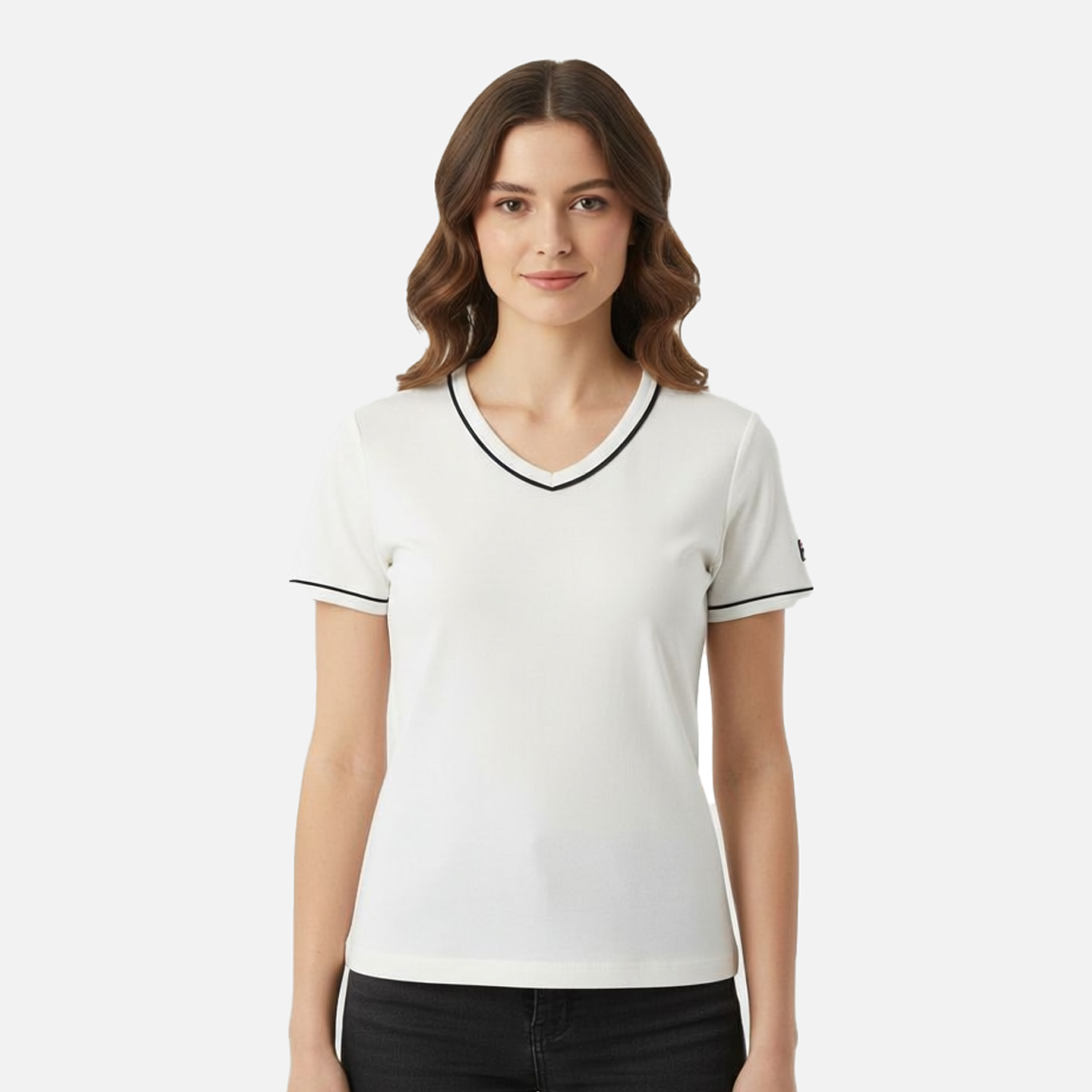 Fila Kadın T-Shirt Portello Slim V-Neck Faw1166.10010