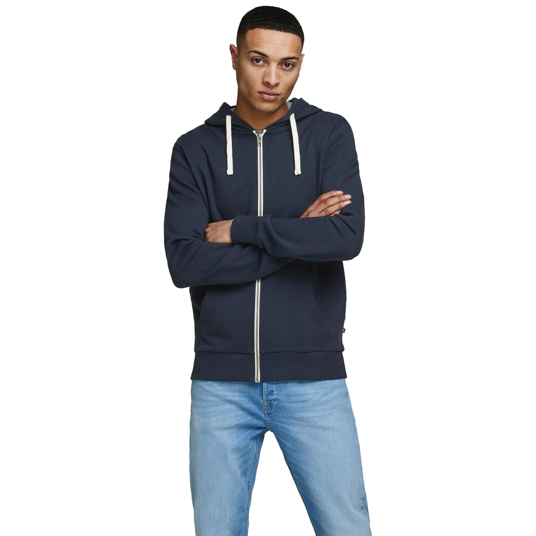 Jack & Jones Erkek Kapşonlu Fermuarlı Sweatshirt 12136884
