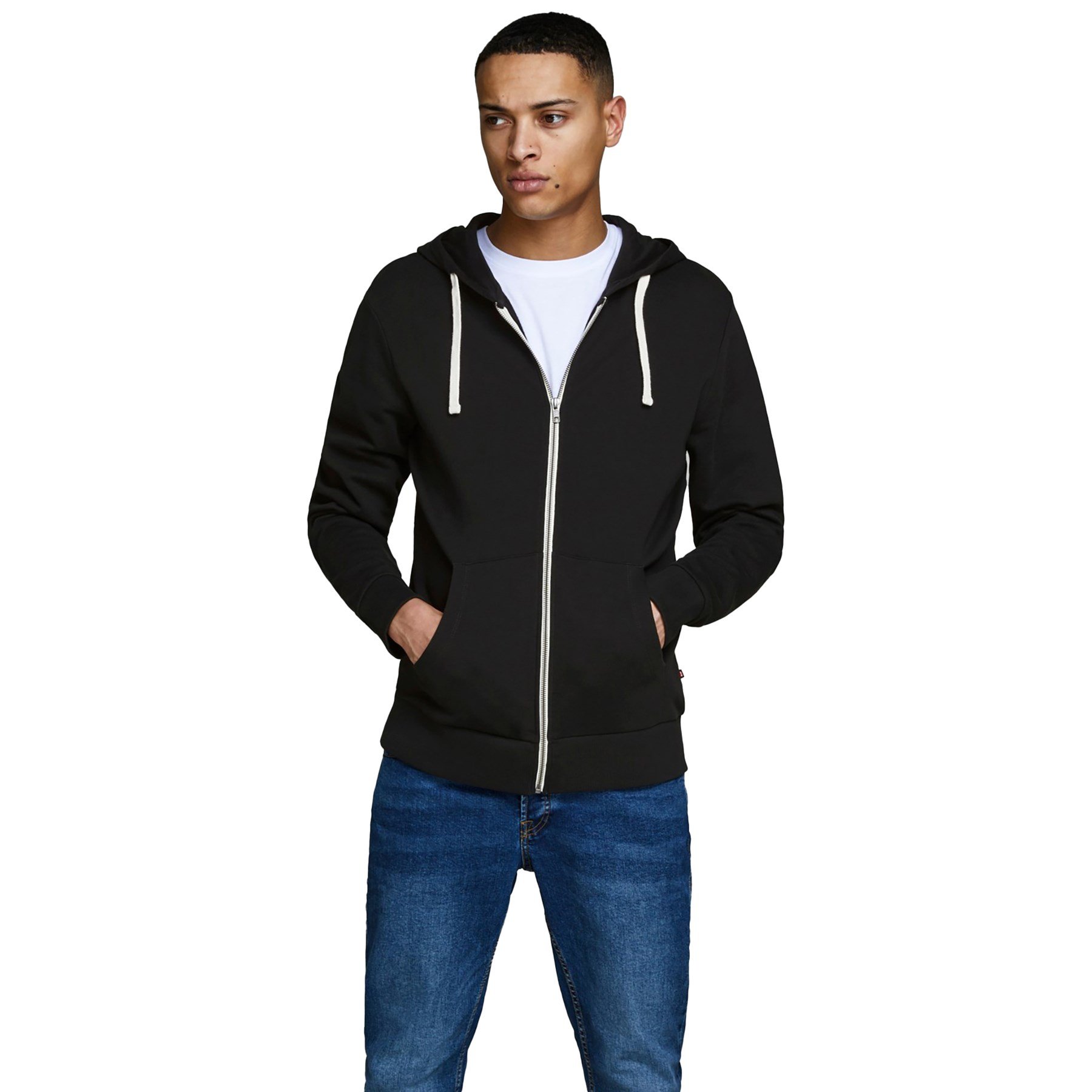 Jack & Jones Erkek Kapşonlu Fermuarlı Sweatshirt 12136884