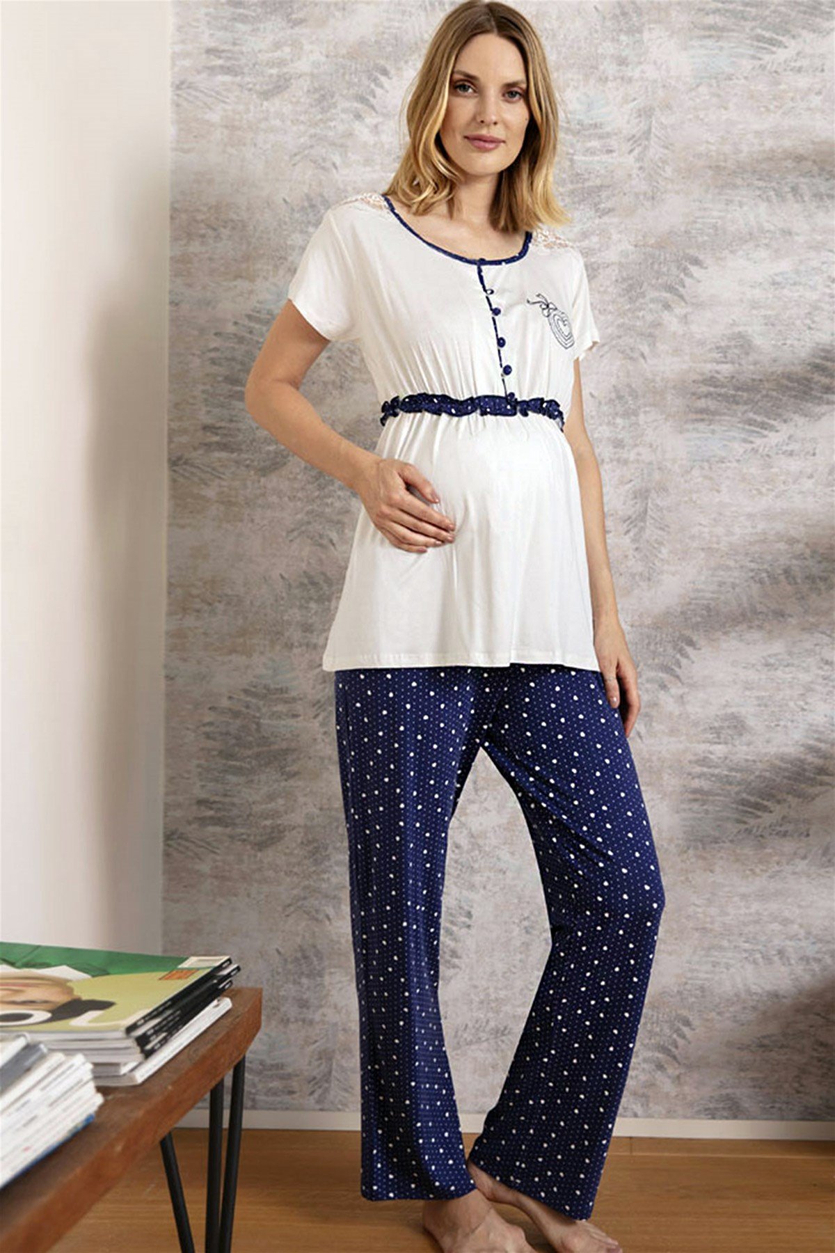 Anıl 9661 Polka Dot Maternity Pajama Sets