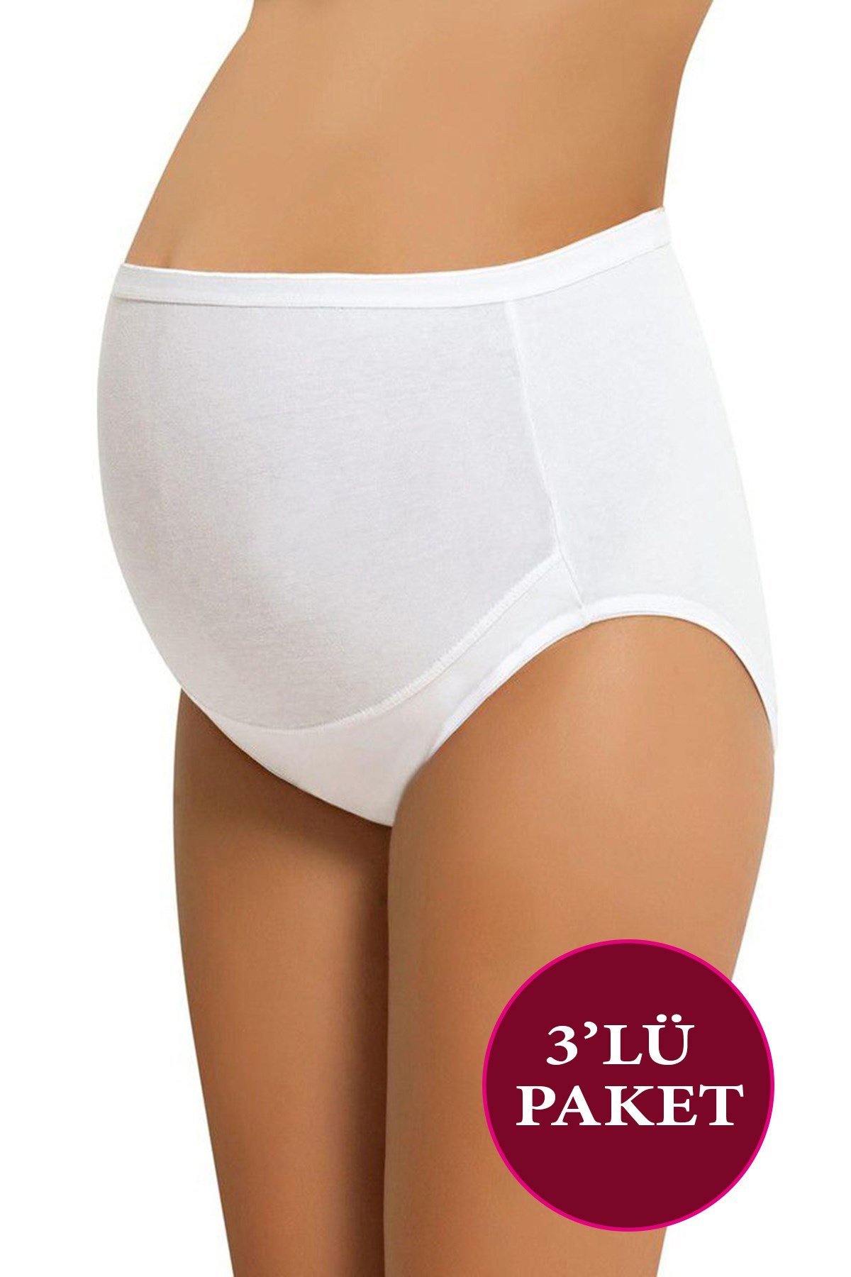 Beyaz 3'lü Paket Hamile Külot