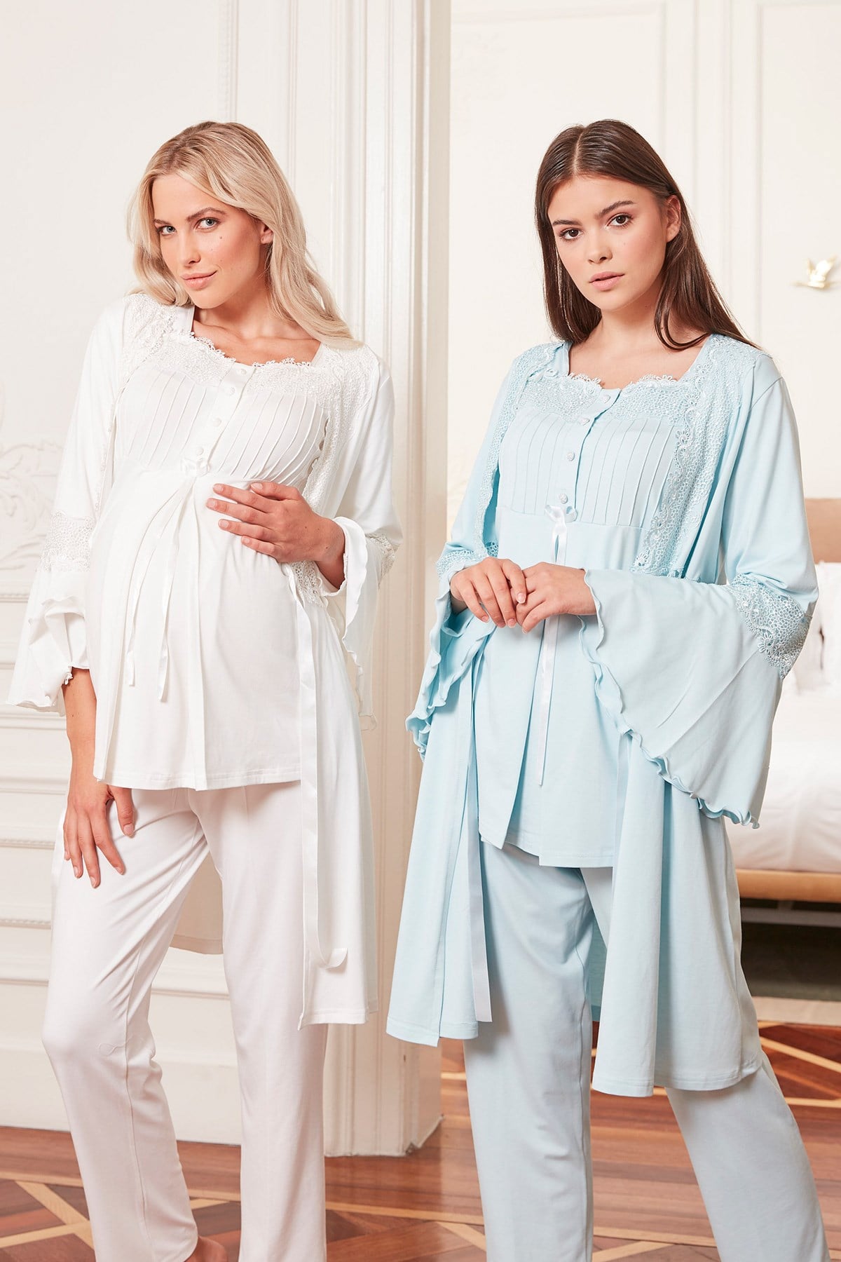 Bone 4802 Kolları Nevrürlü Sabahlıklı Lohusa Pijama