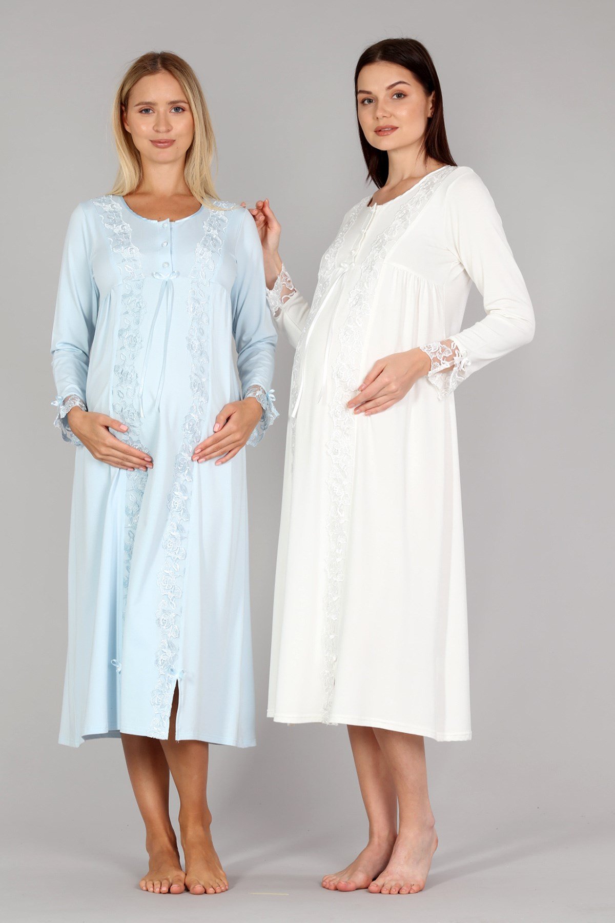 Bone 5308 Dantel Şerit Detaylı Lohusa Gecelik