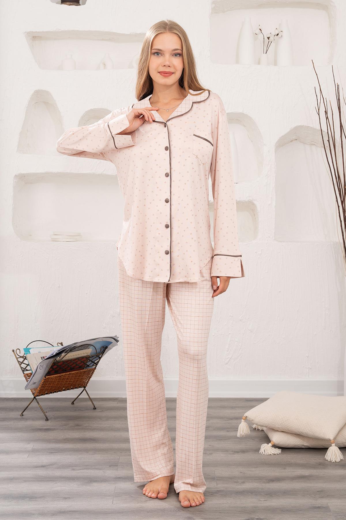 Bone 5935 Önden Düğmeli Lohusa Pijama Takımı