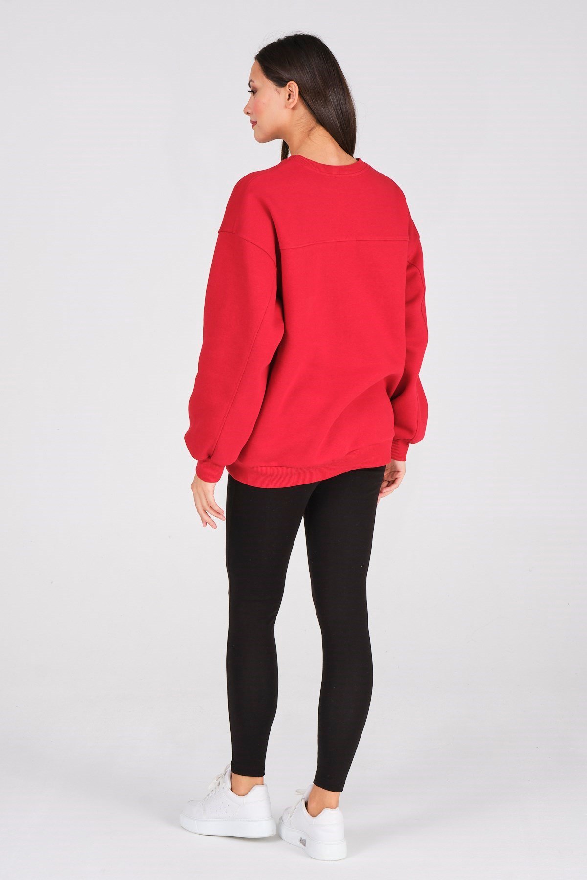 Busa Giyim Basic Oversize Termal Sweatshirt Kırmızı