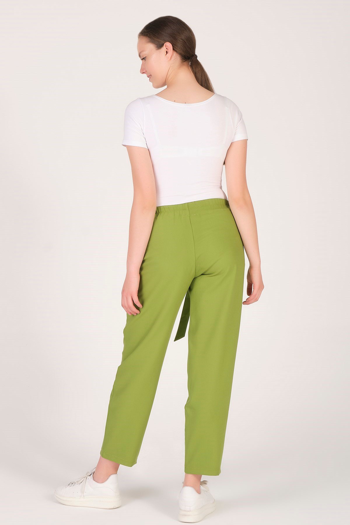 Busa Hamile Beli Lastikli Havuç Kesim Pantolon Yeşil