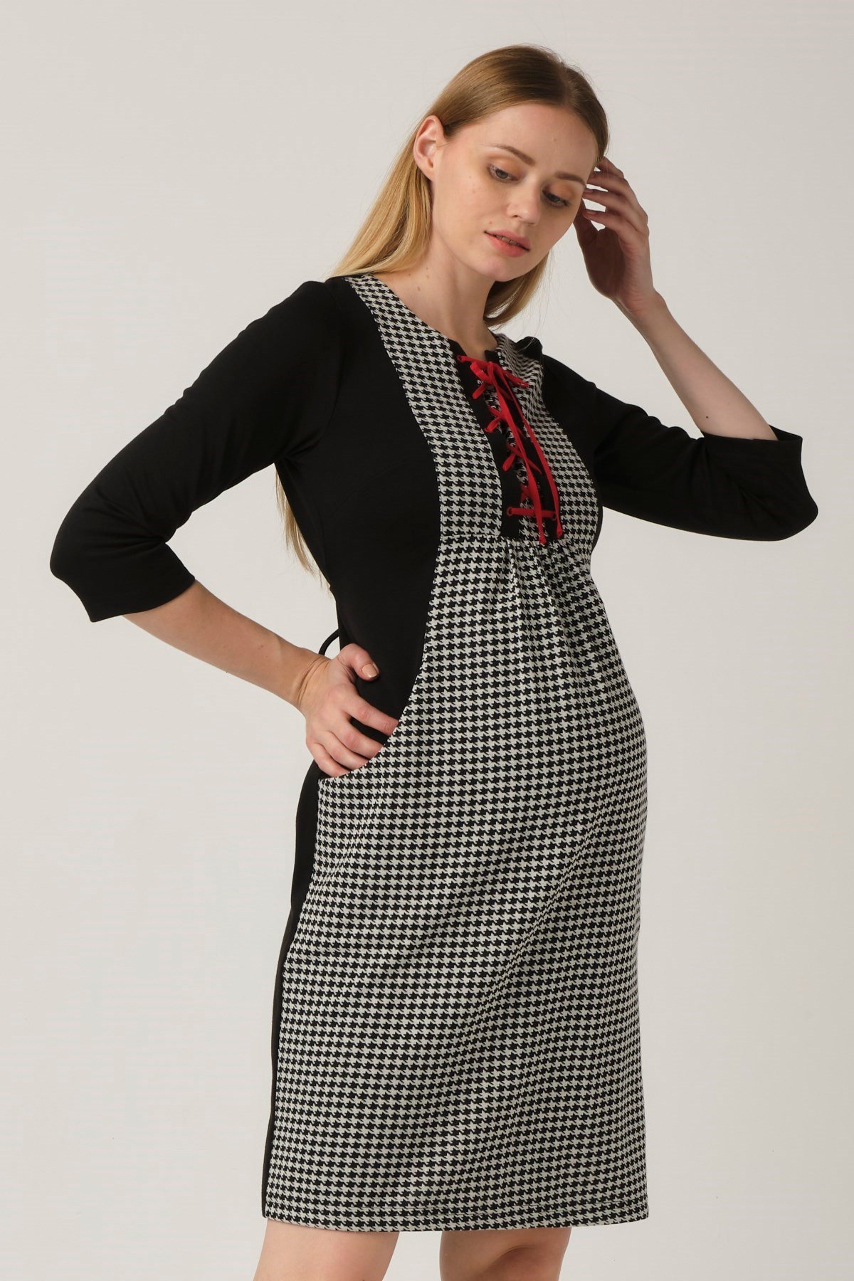 Busa Hamile Cepli Elbise Siyah