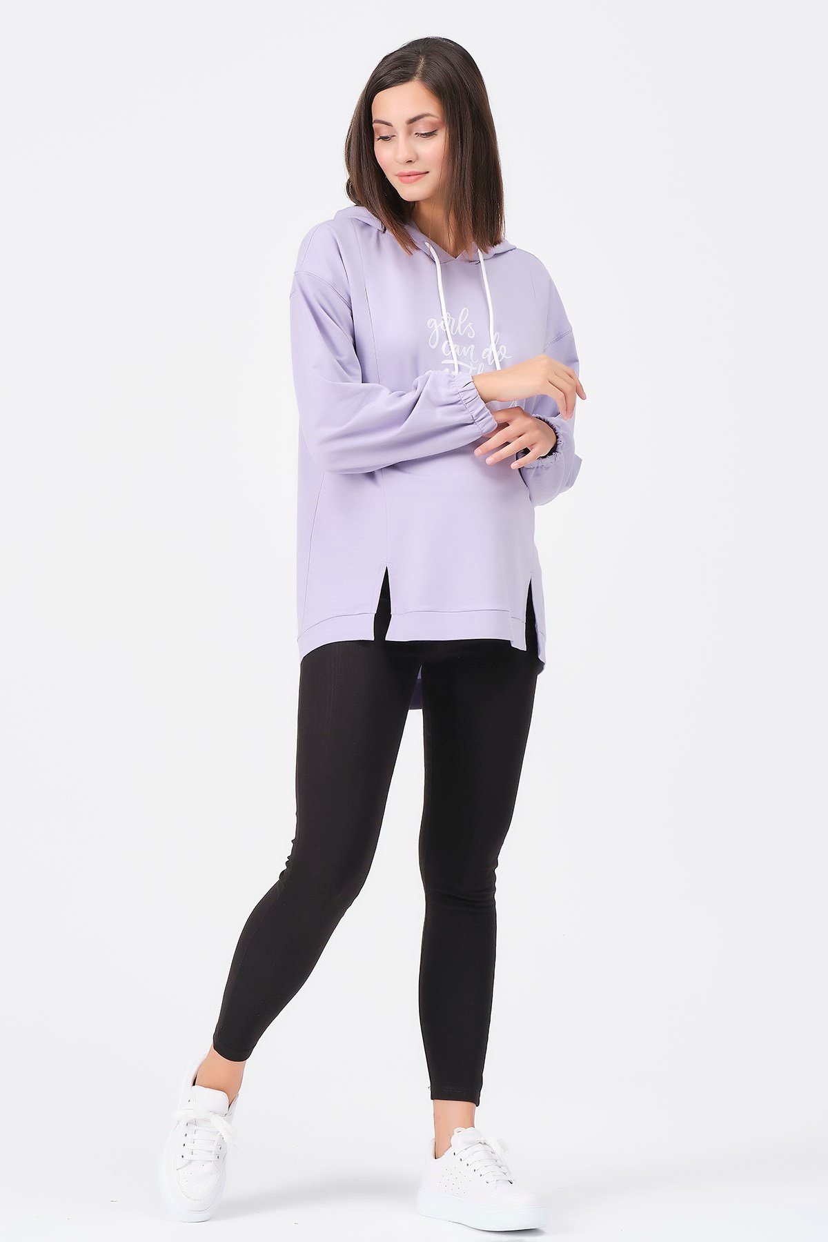 Busa Hamile Emzirme Detaylı Sweatshirt Lila