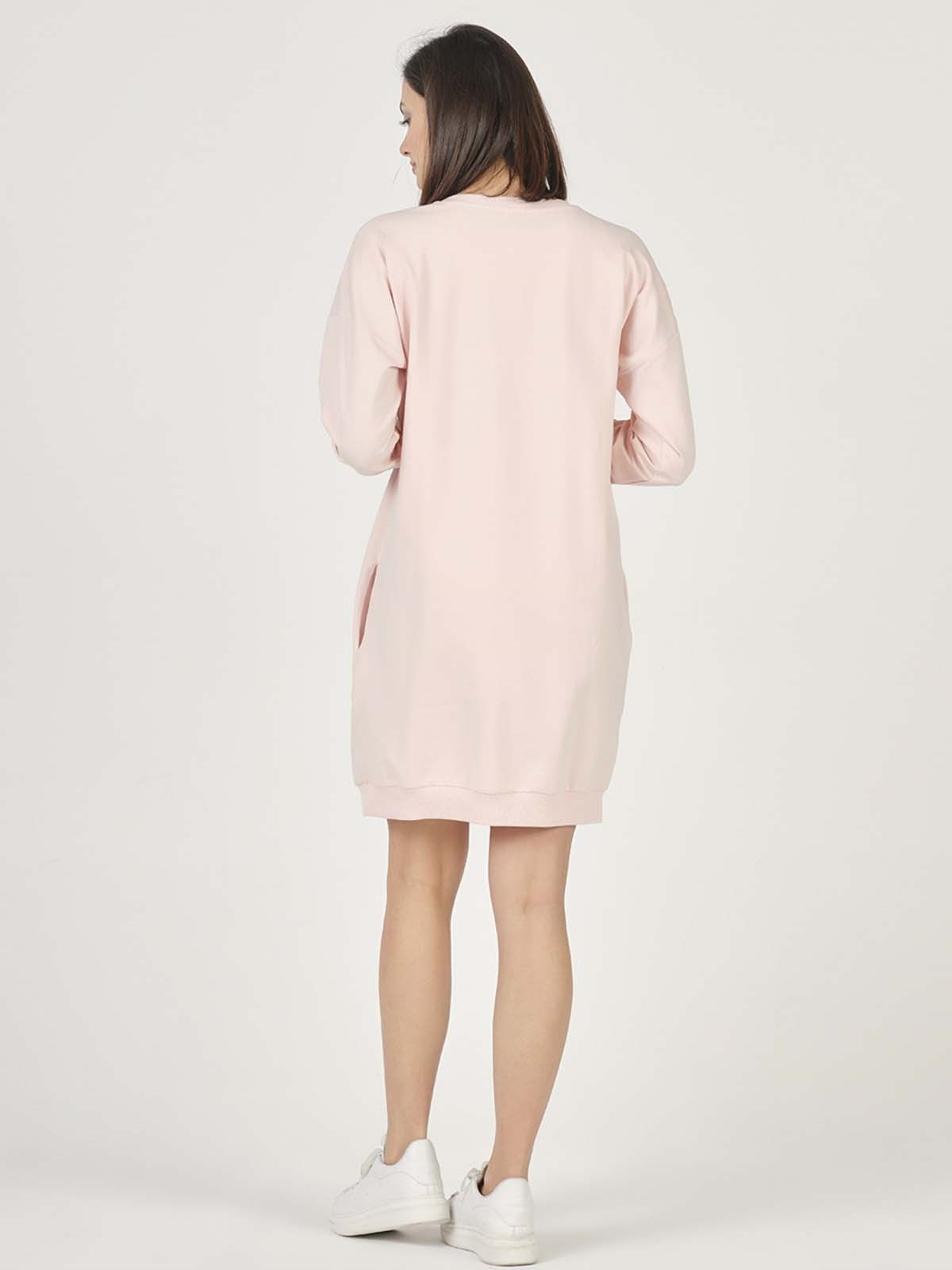 Busa Hamile Hoodie Elbise Açık Pembe