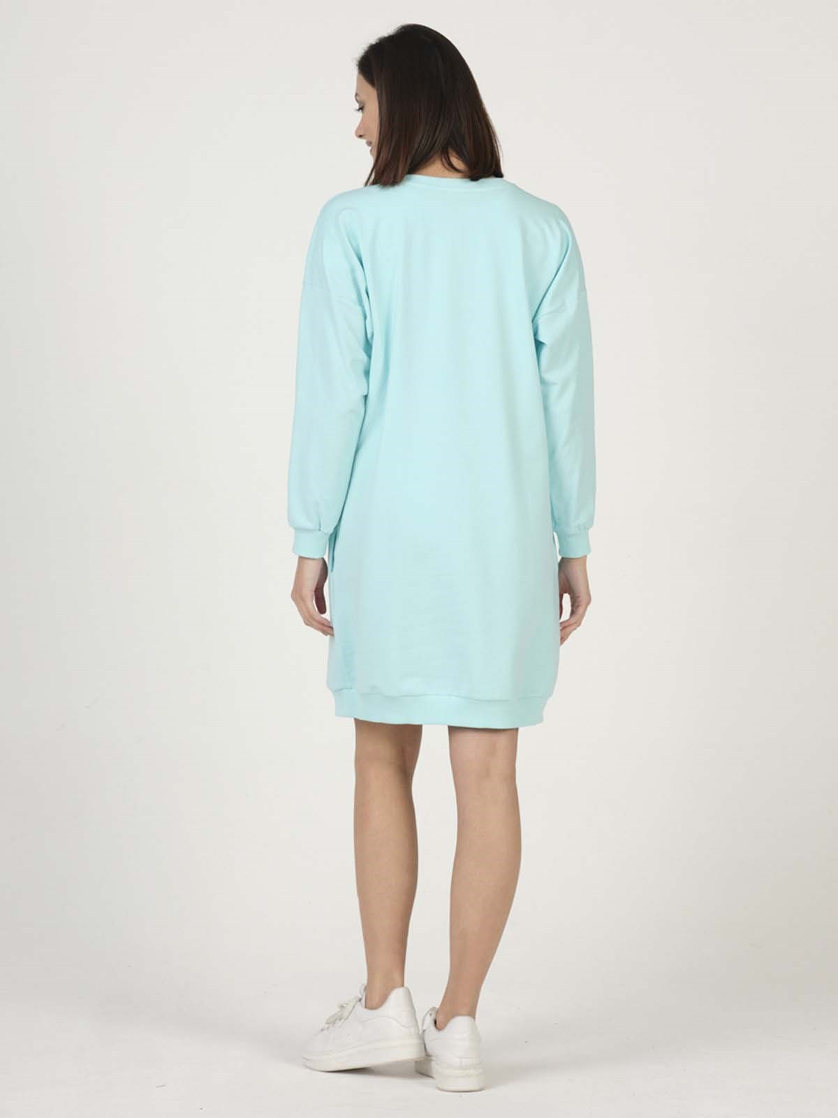 Busa Hamile Hoodie Elbise Mintyeşili